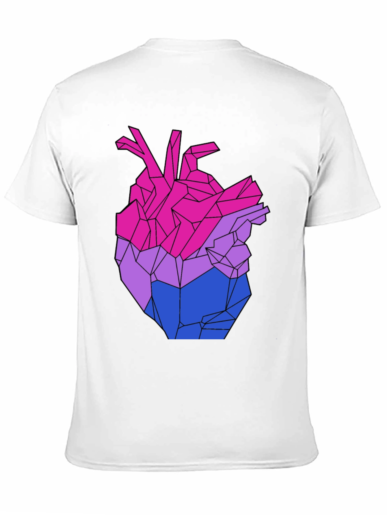 Geometric Bi Pride Heart Graphic T-Shirt