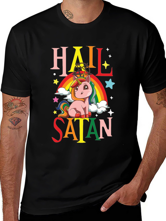 Hail Satan Unicorn Graphic Tee - Funny & Unique