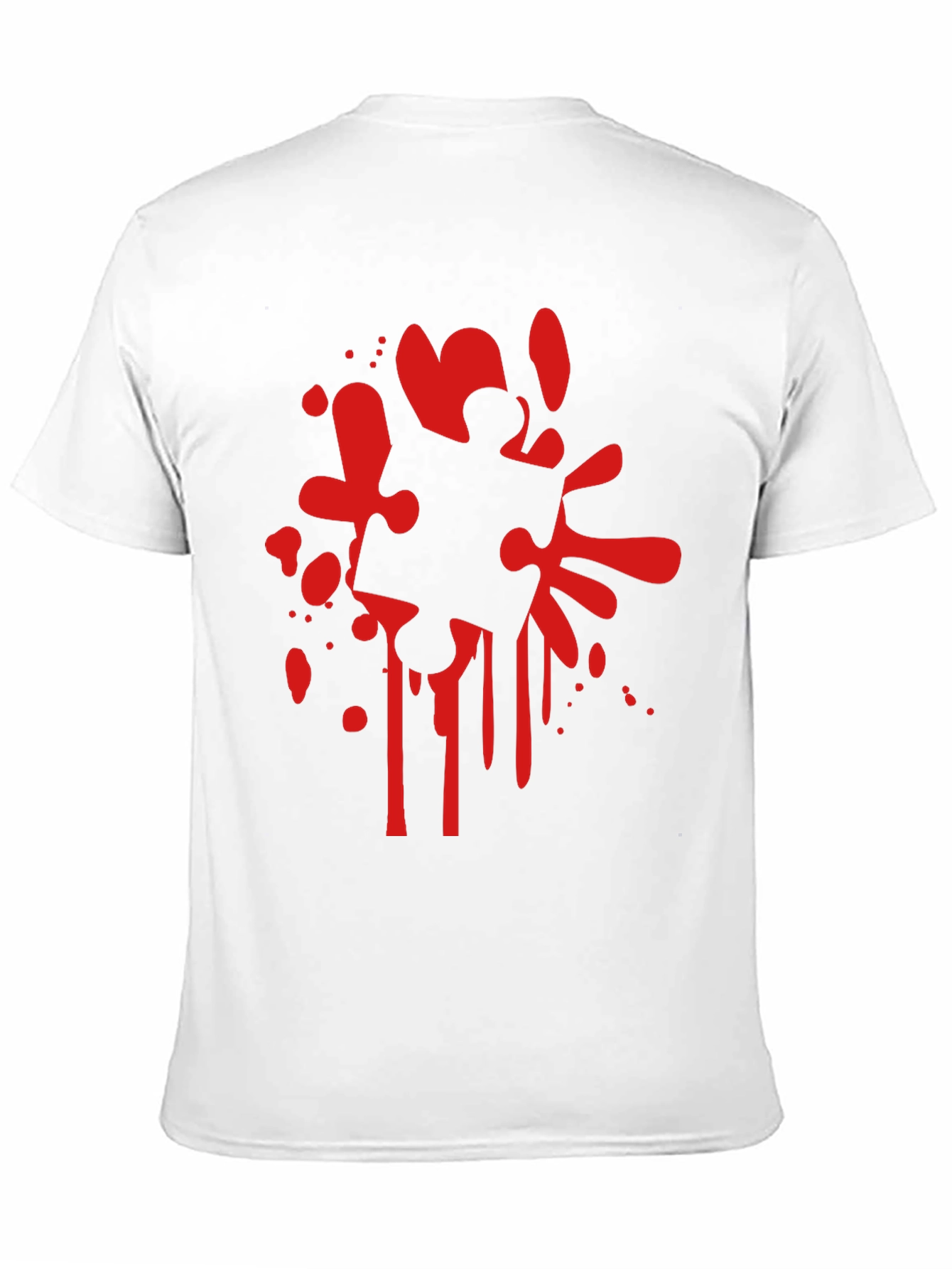 Puzzle Piece Splatter Black T-Shirt