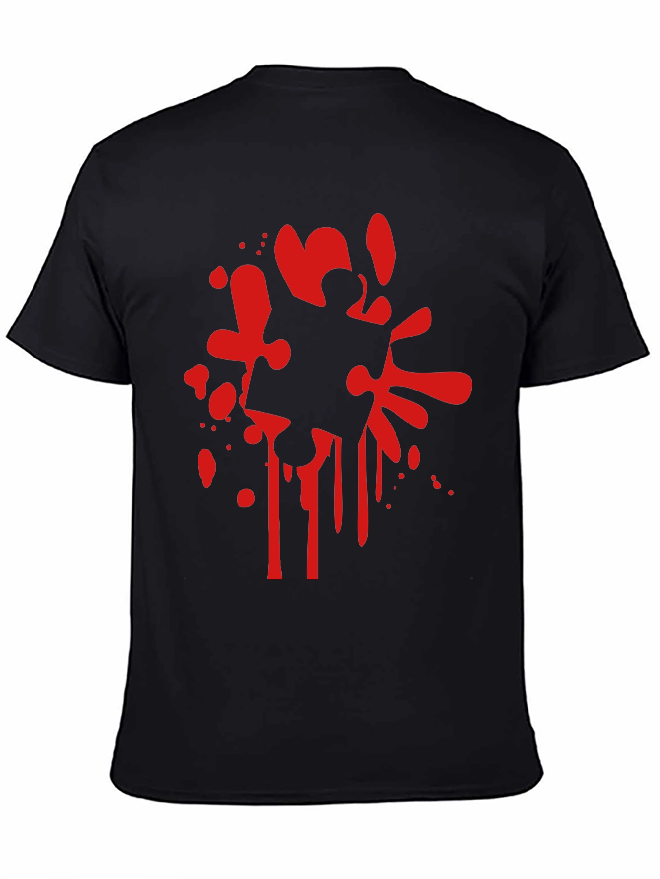 Puzzle Piece Splatter Black T-Shirt