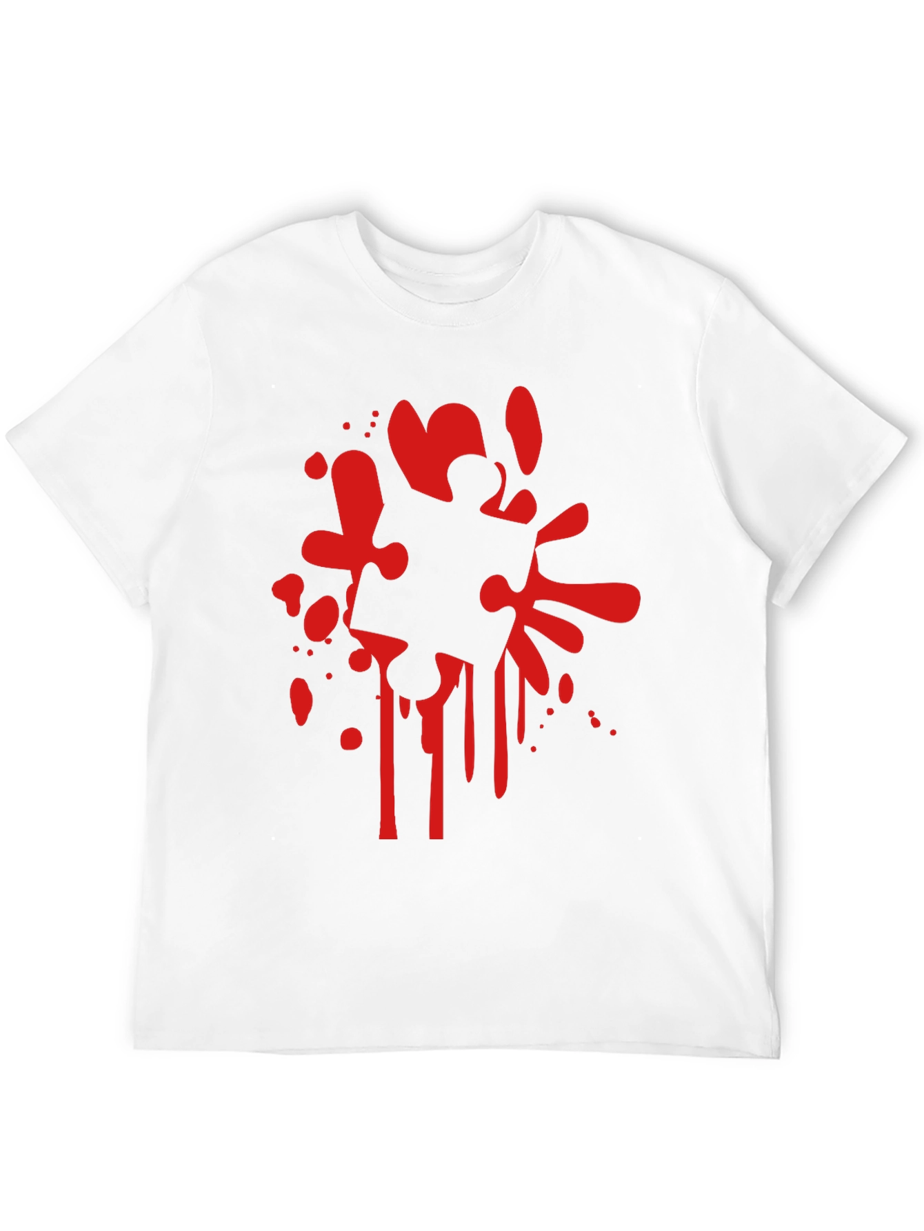 Puzzle Piece Splatter Black T-Shirt