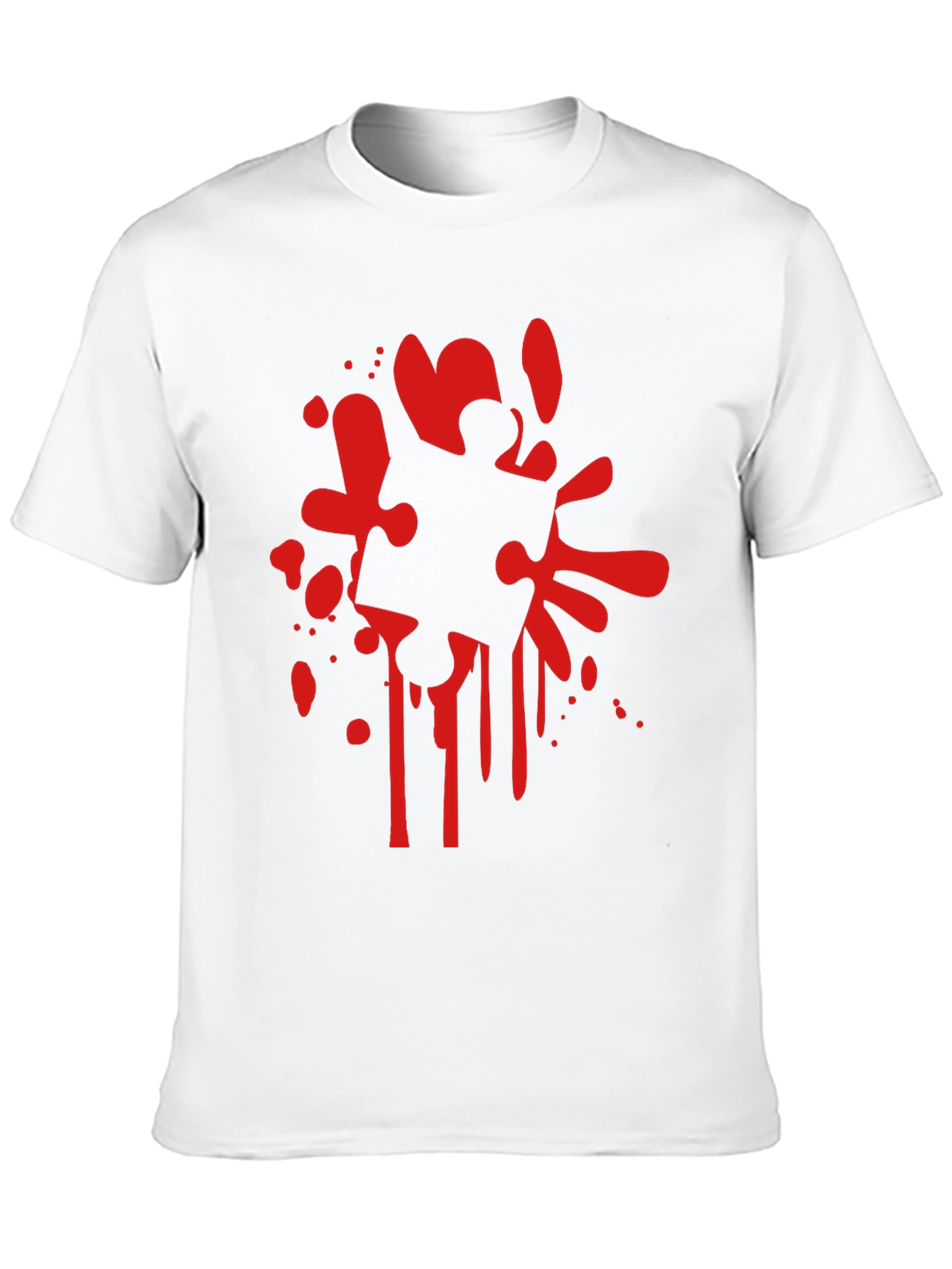 Puzzle Piece Splatter Black T-Shirt