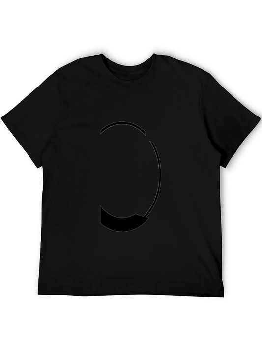 Black Crescent Moon Graphic Tee - Modern Minimalist Design