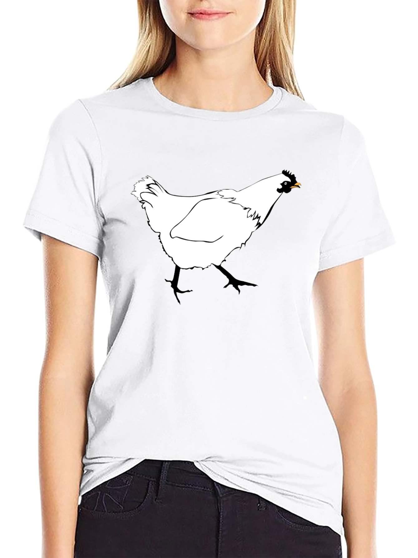 Black Chicken T-Shirt - Farm Animal Graphic Tee