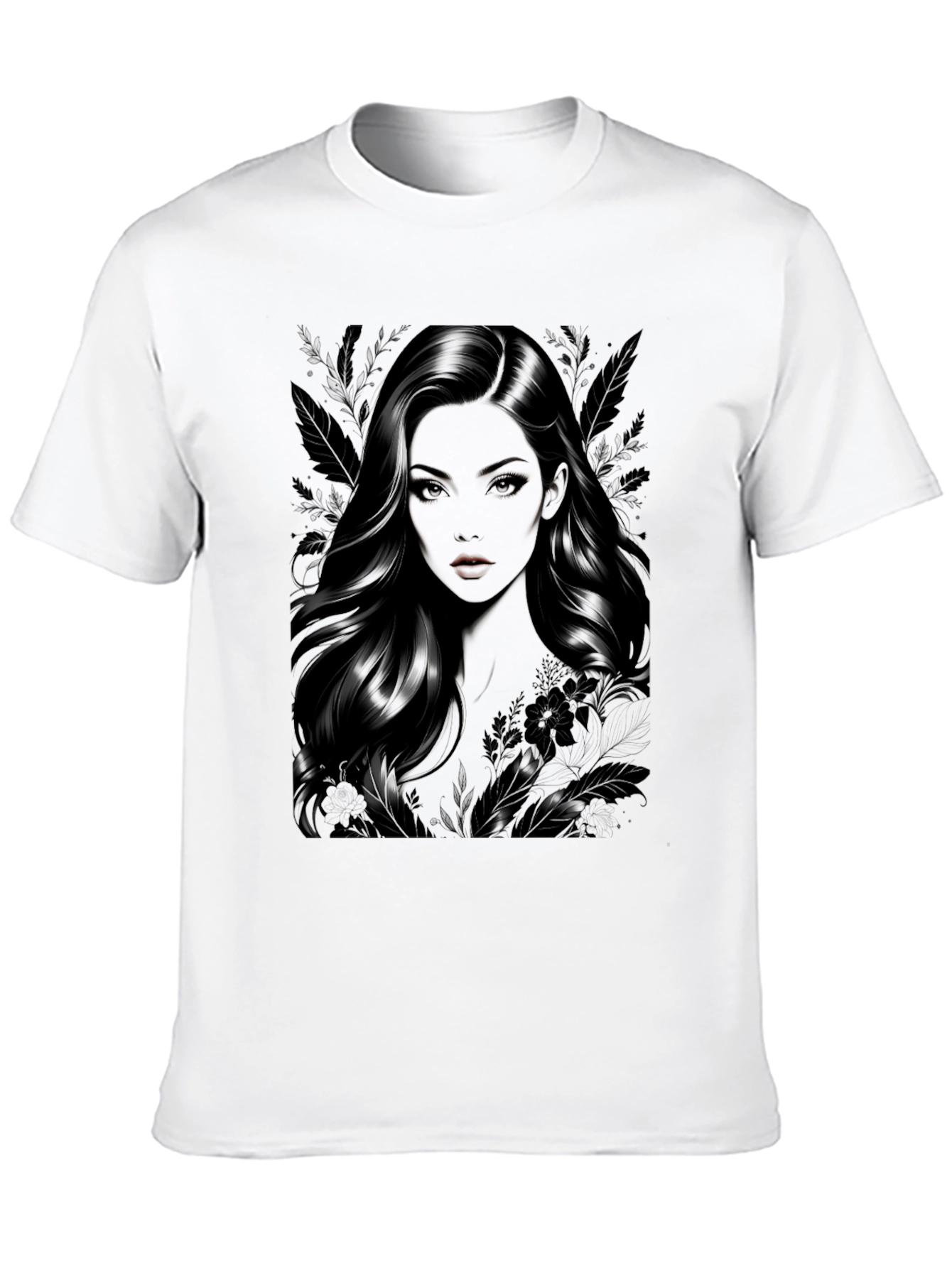 Elegant Woman Graphic Tee - Soft Black T-Shirt