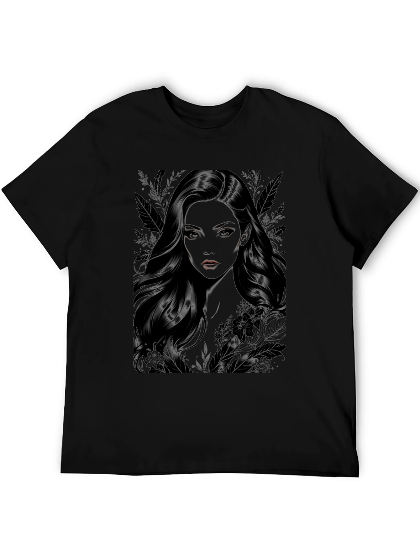 Elegant Woman Graphic Tee - Soft Black T-Shirt