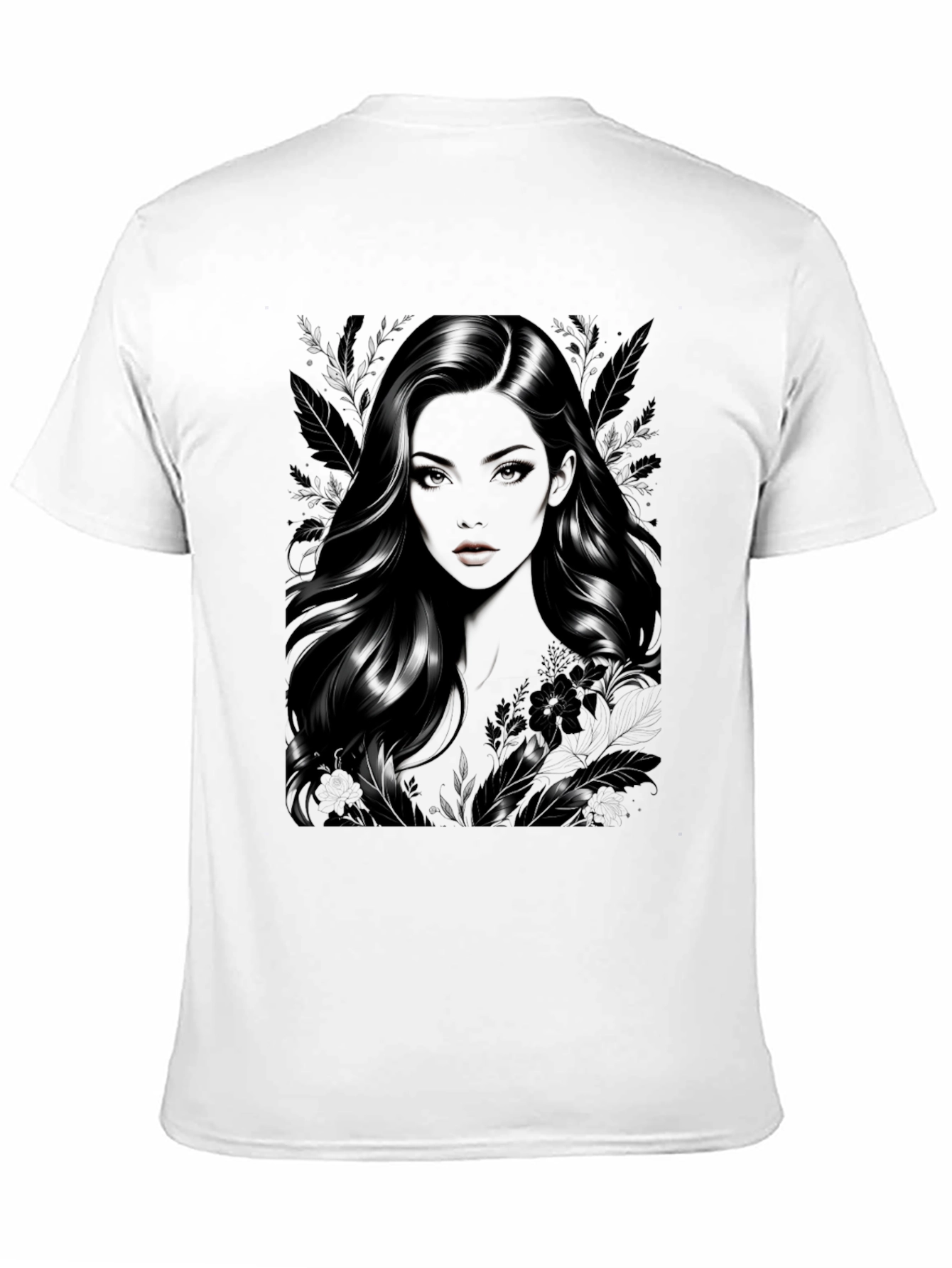 Elegant Woman Graphic Tee - Soft Black T-Shirt