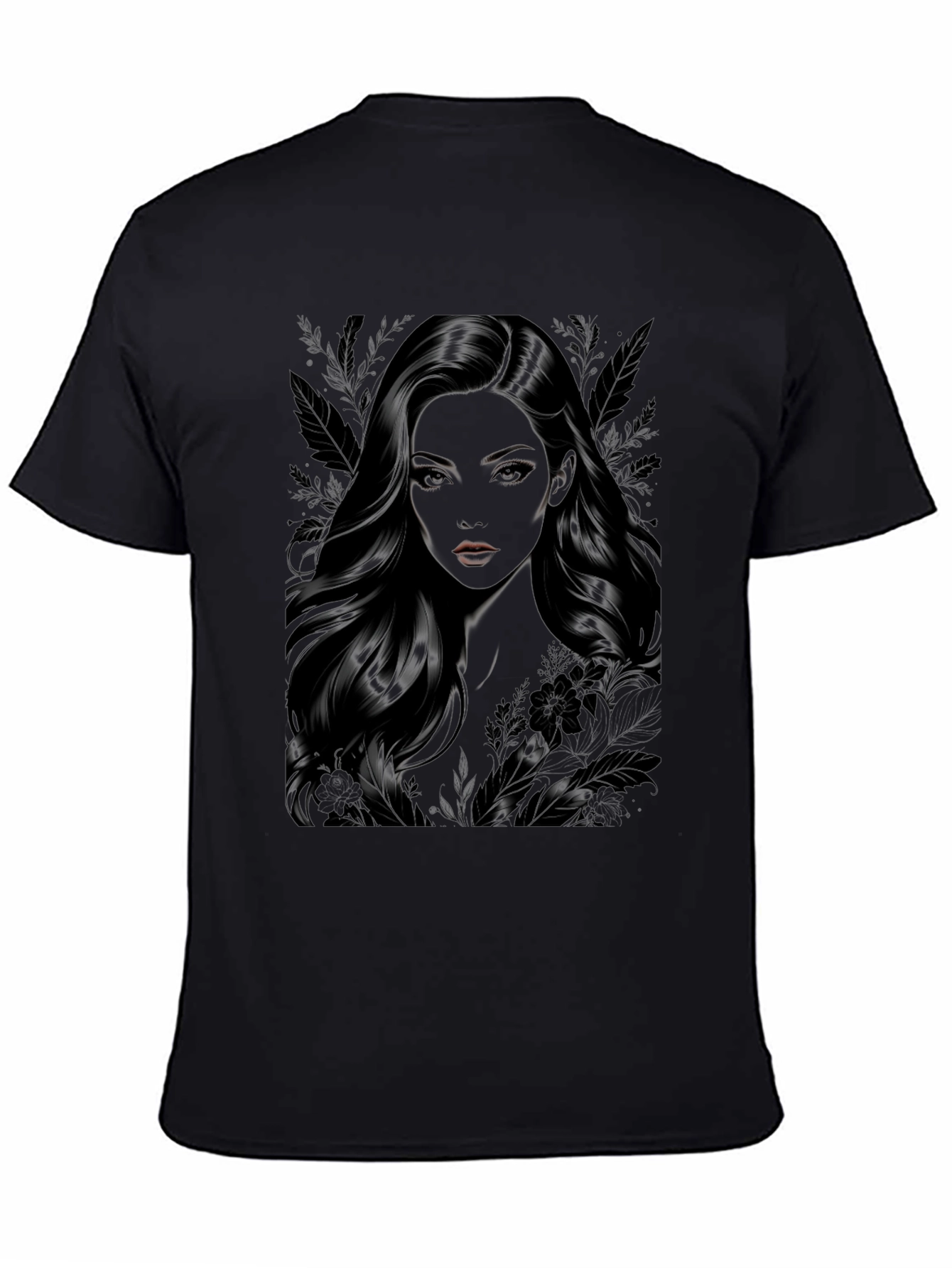 Elegant Woman Graphic Tee - Soft Black T-Shirt