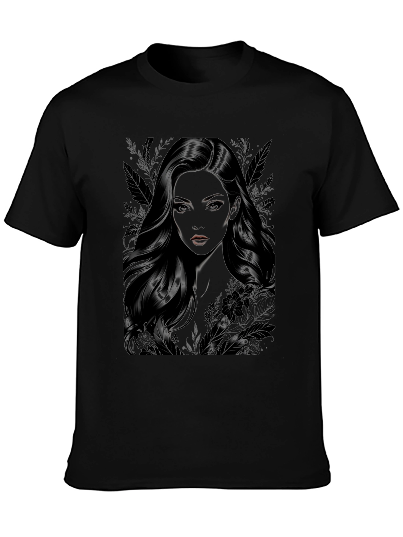 Elegant Woman Graphic Tee - Soft Black T-Shirt