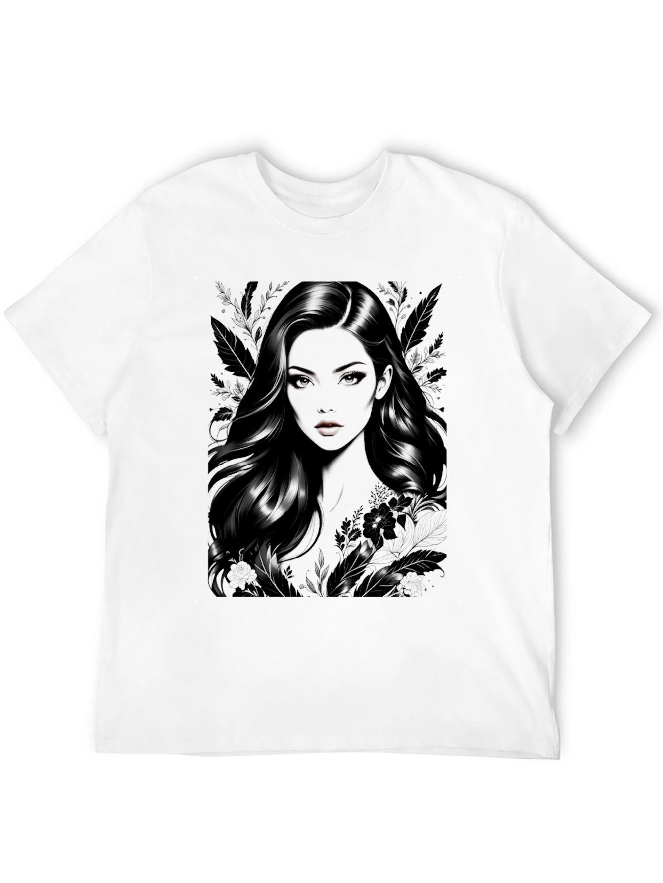 Elegant Woman Graphic Tee - Soft Black T-Shirt