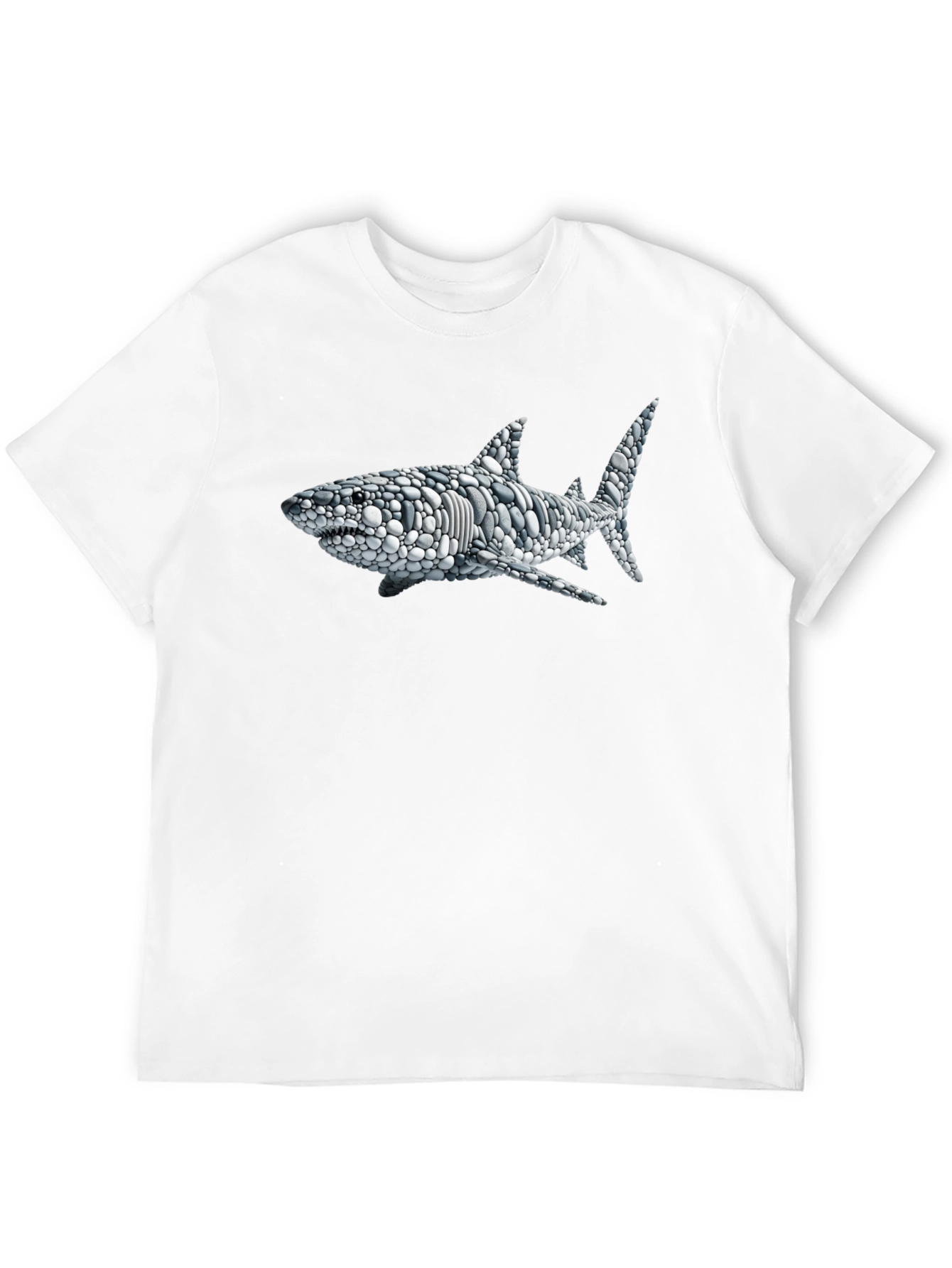 Stone Pebble Shark Graphic Tee - Black
