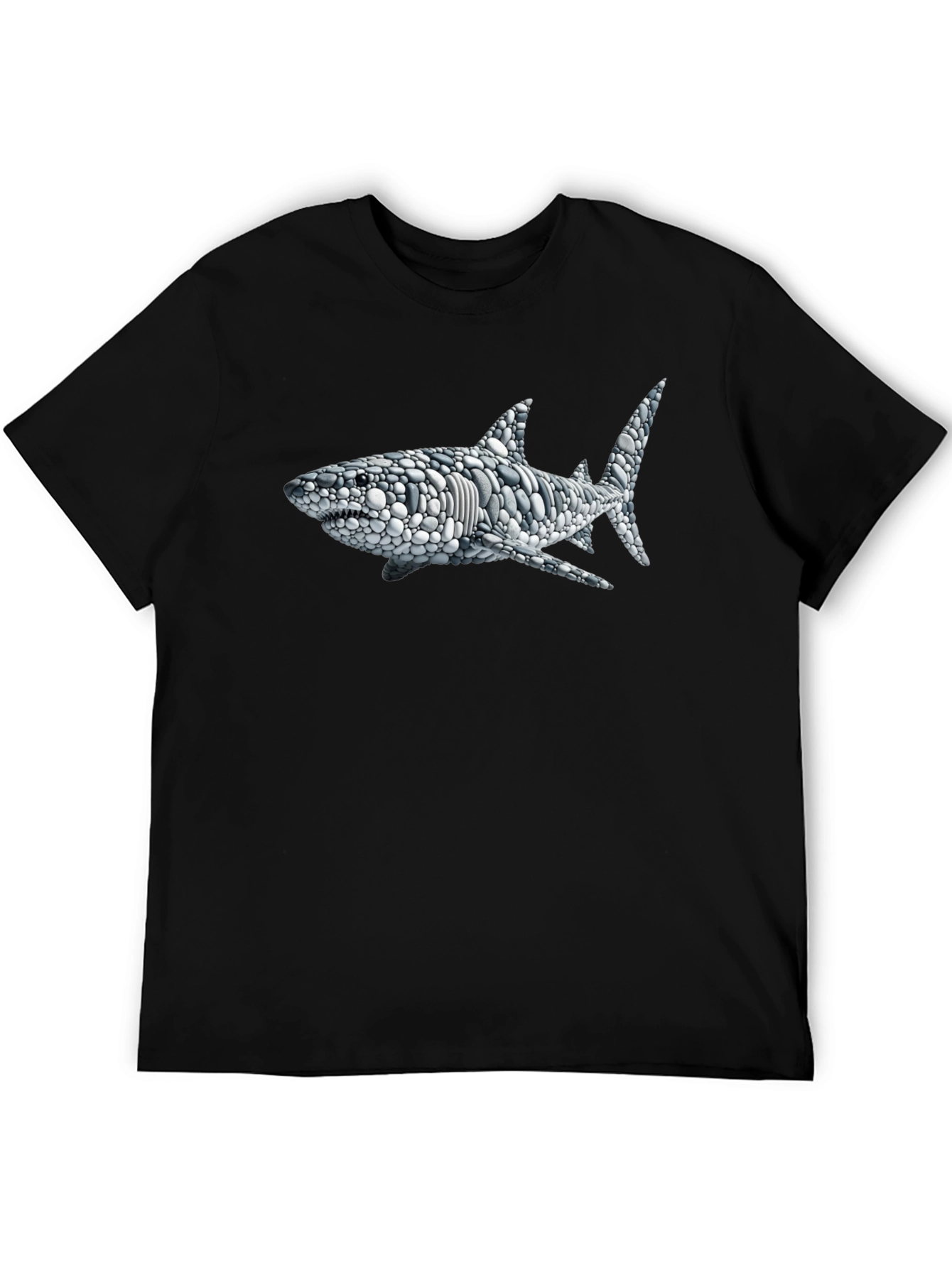 Stone Pebble Shark Graphic Tee - Black
