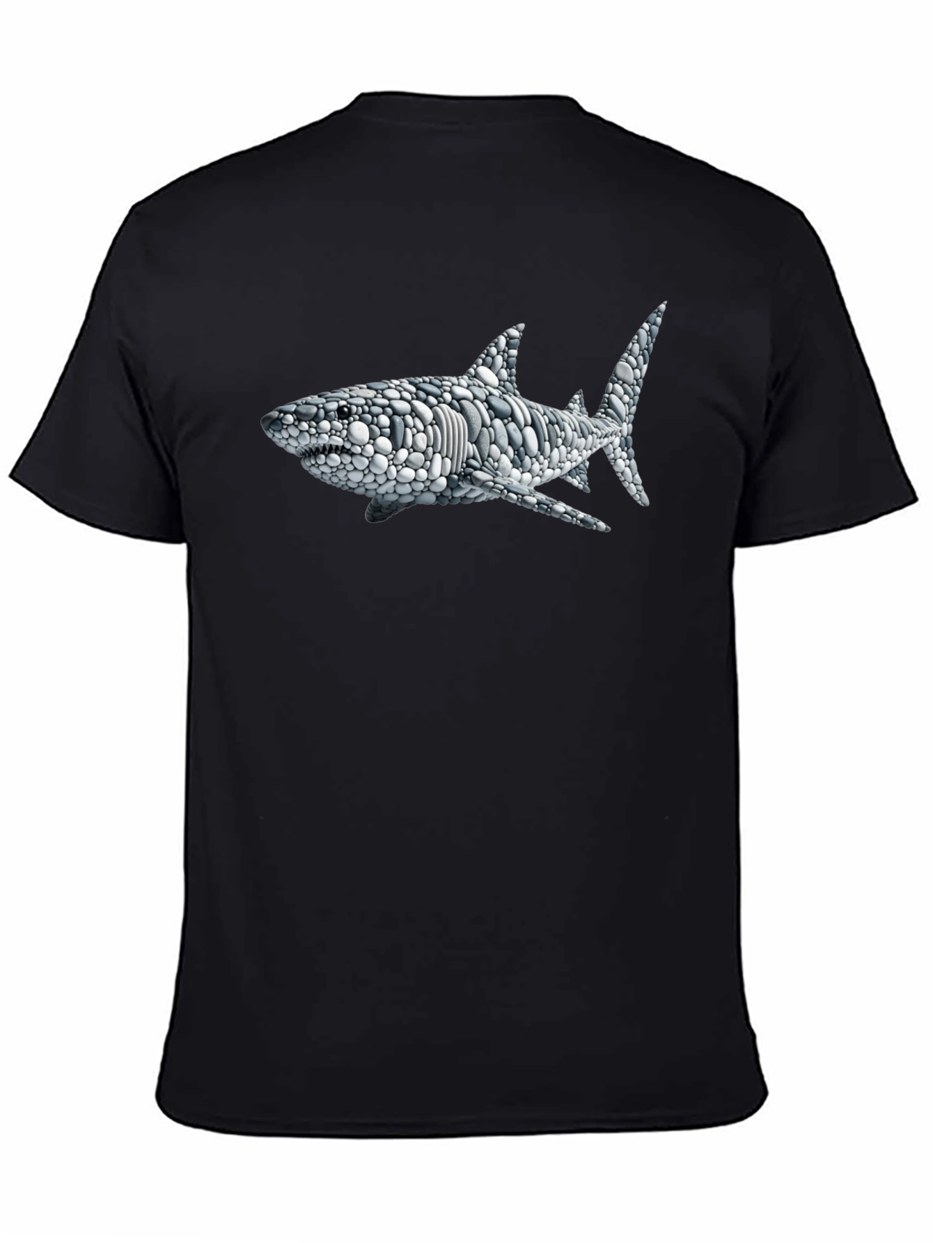 Stone Pebble Shark Graphic Tee - Black