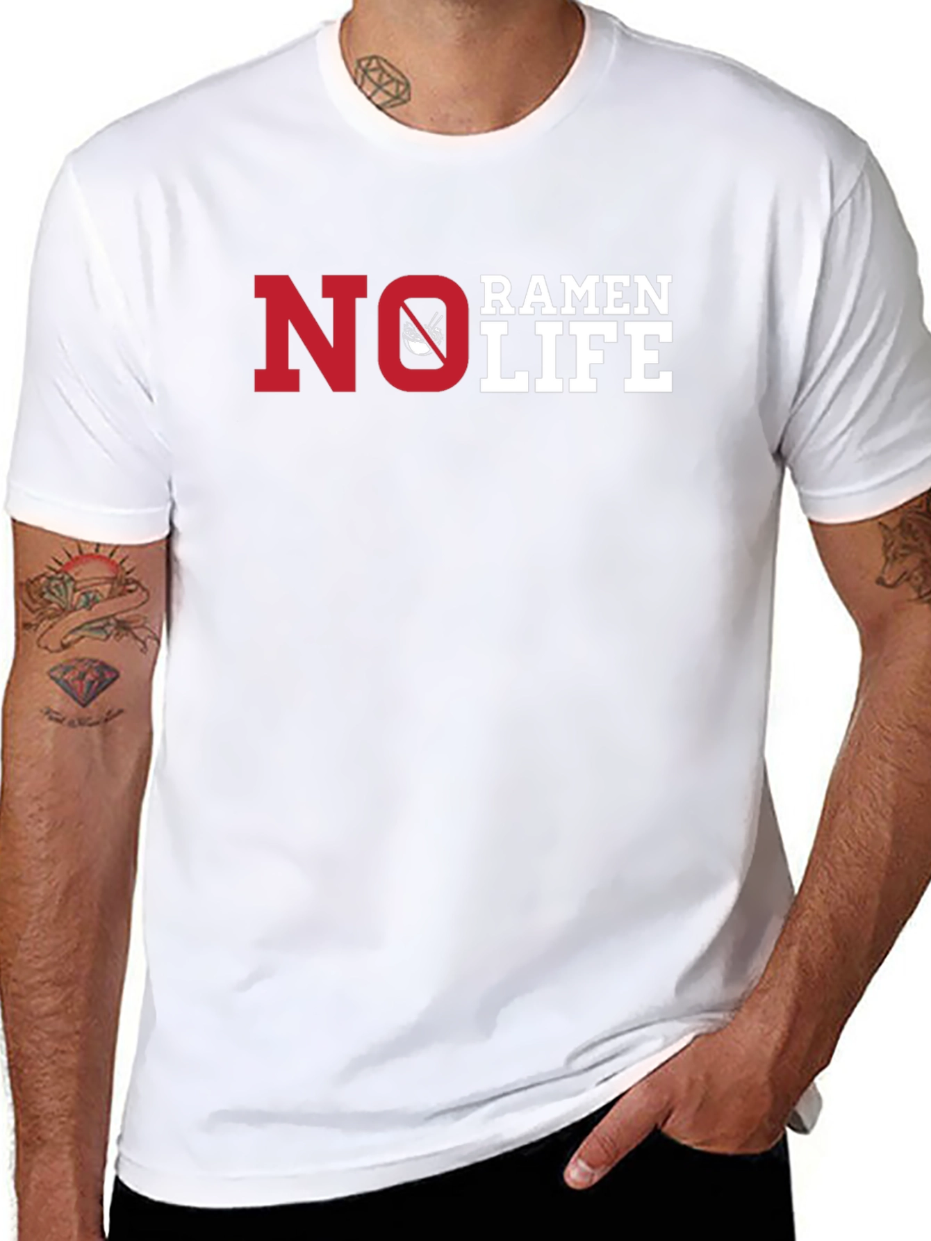 No Ramen Life Black T-Shirt Funny Graphic Tee