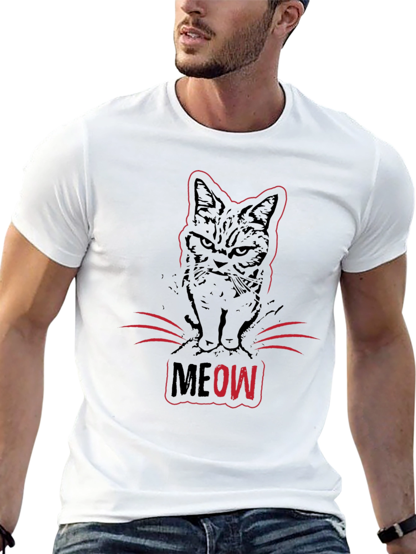Grumpy Cat MEOW T-Shirt - Black