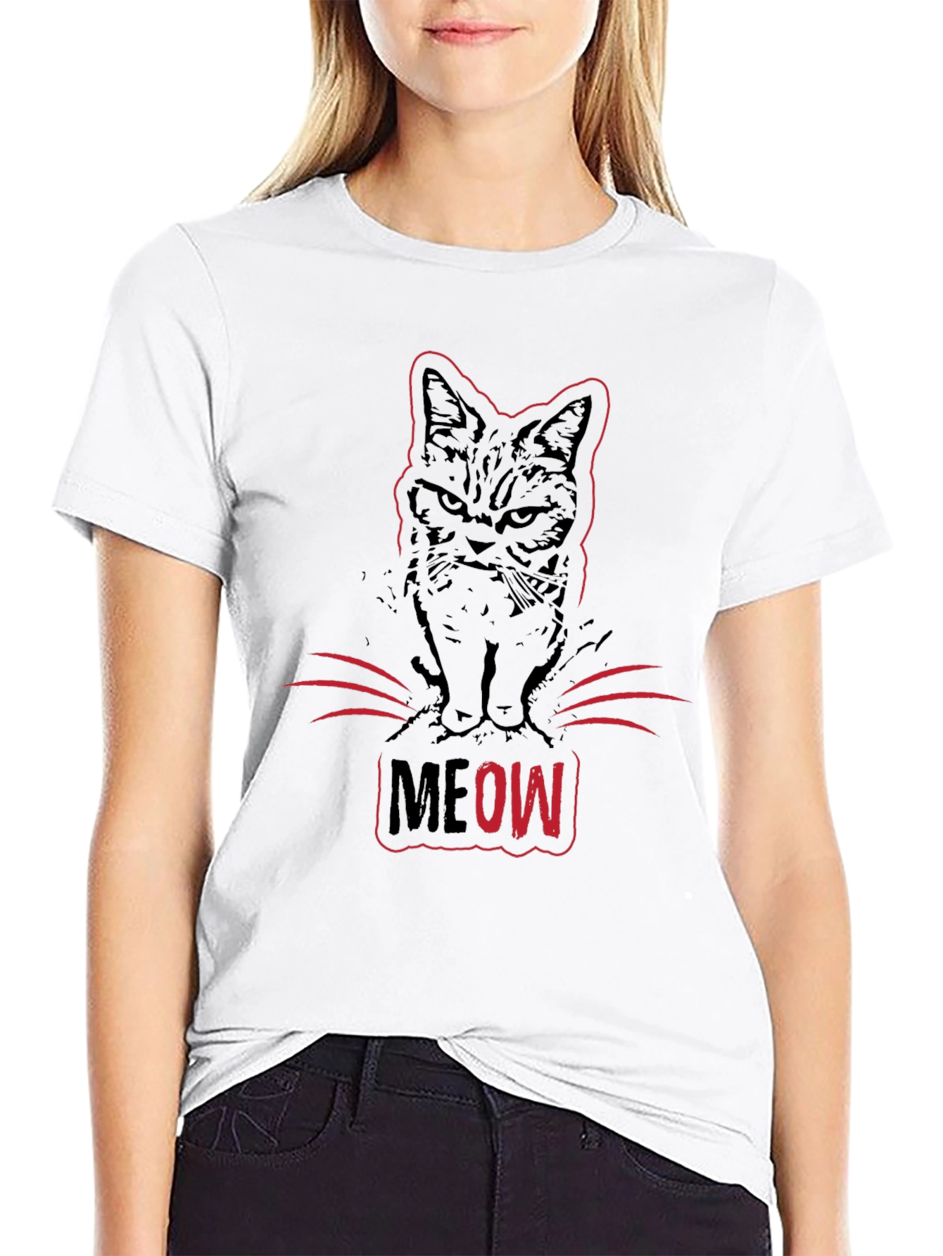 Grumpy Cat MEOW T-Shirt - Black