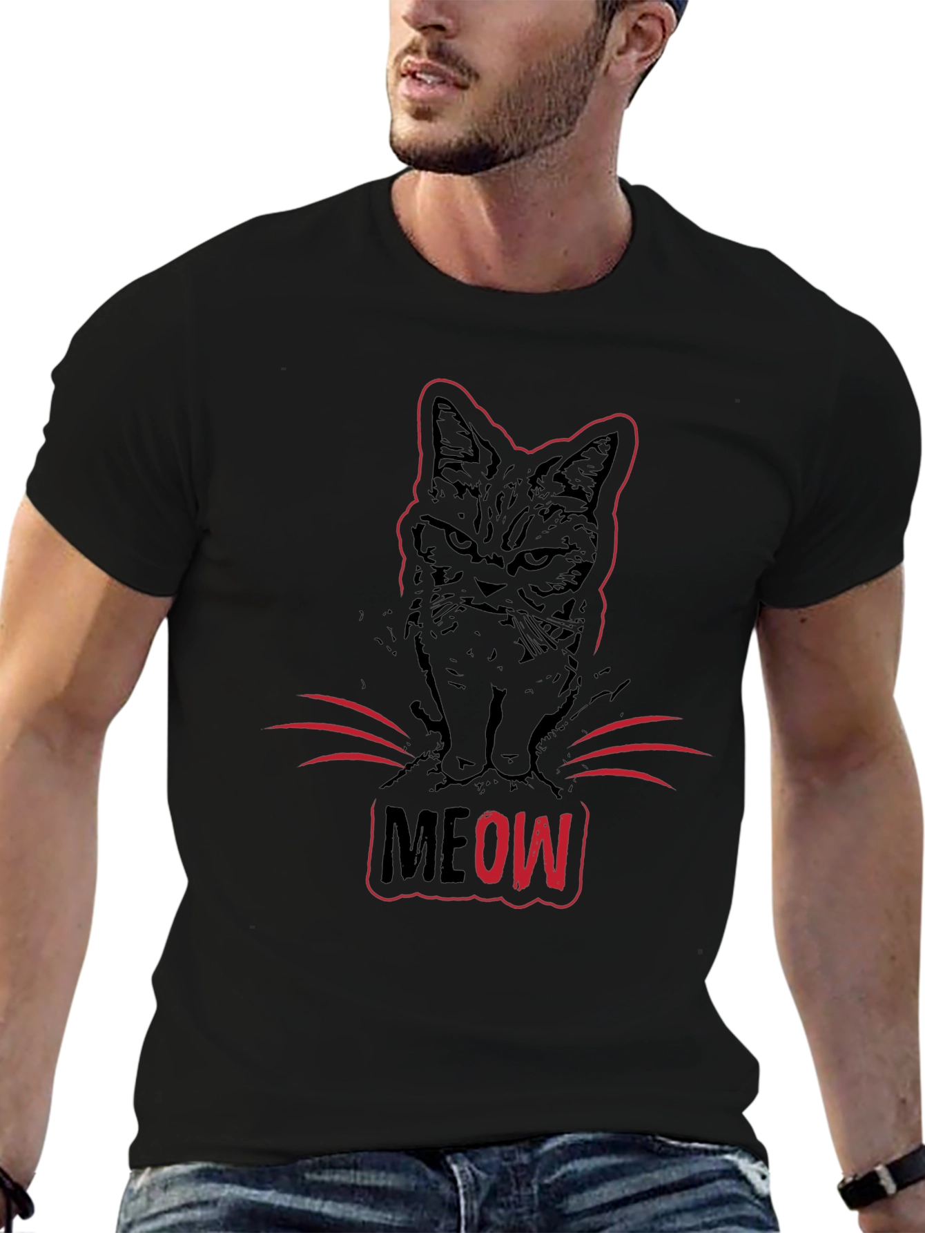 Grumpy Cat MEOW T-Shirt - Black