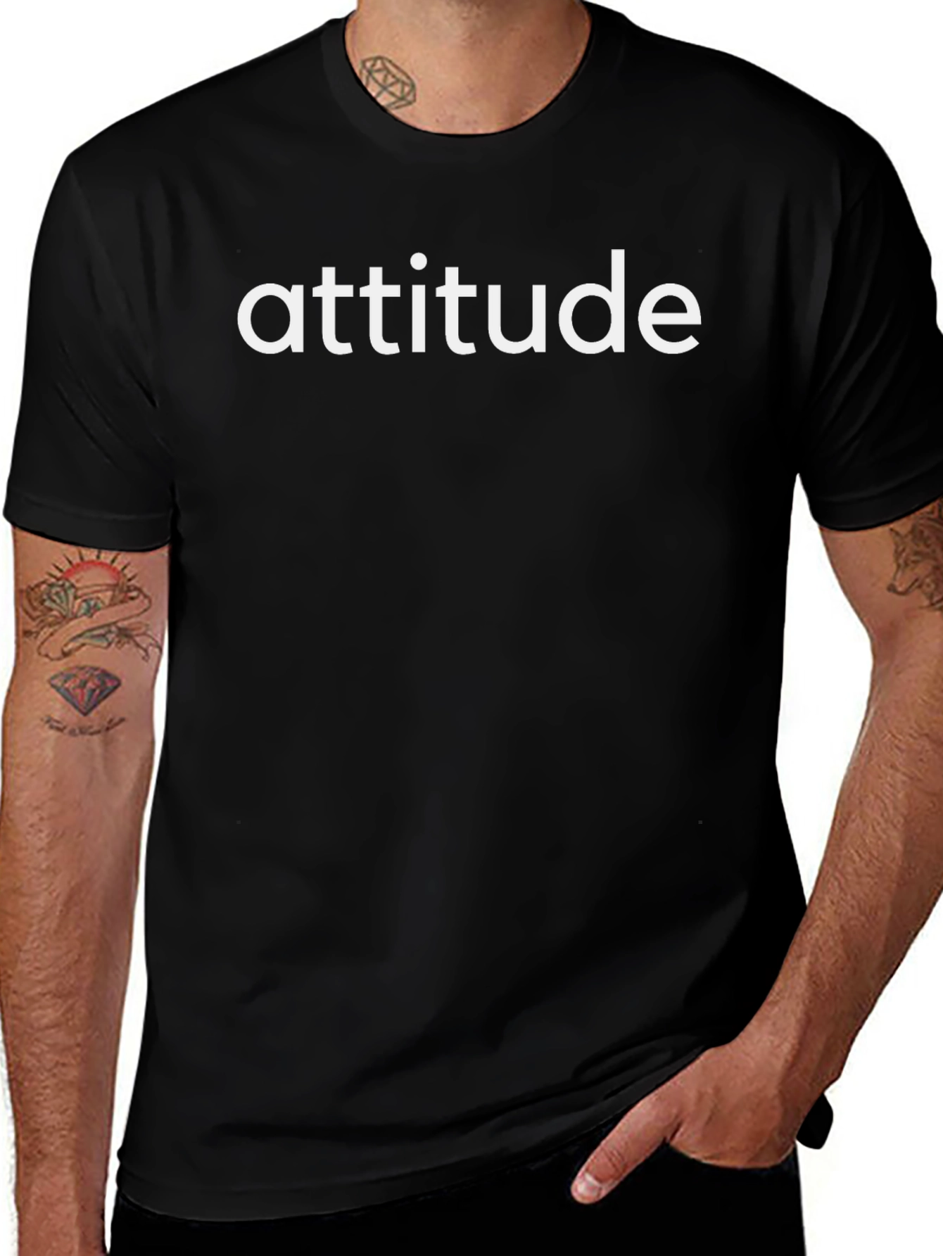 Attitude Black T-Shirt - Mens Fashion Tee