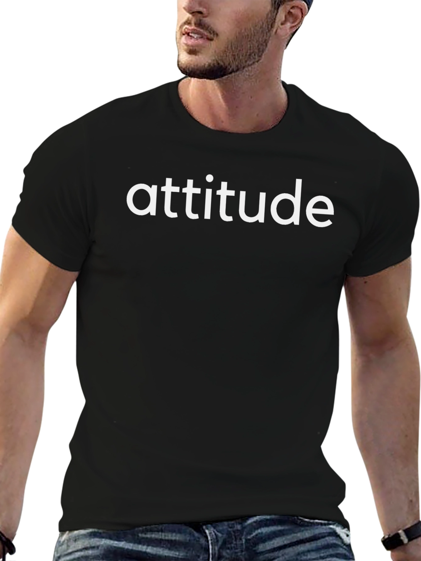 Attitude Black T-Shirt - Mens Fashion Tee