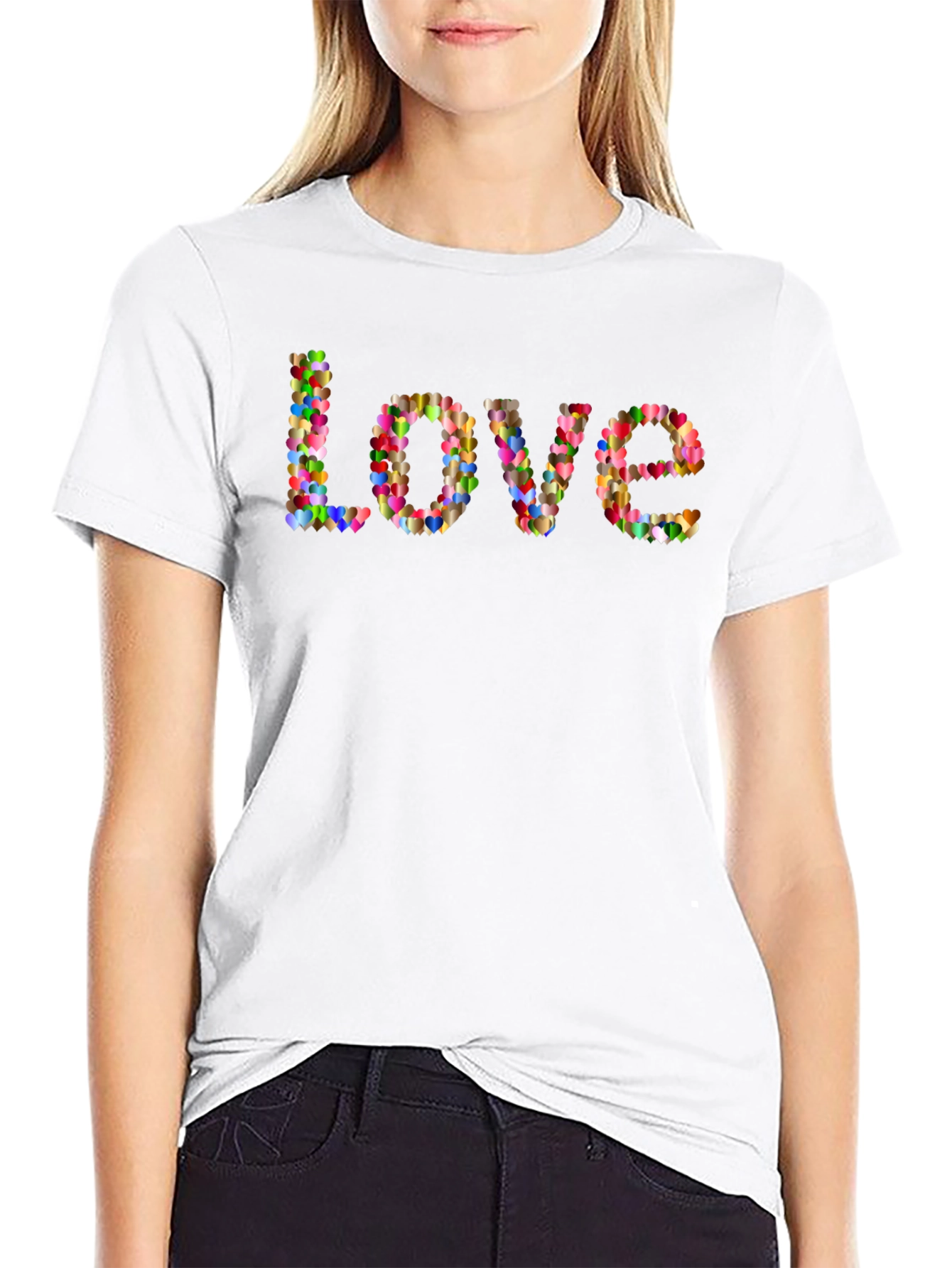 Heart Love T-Shirt - Mens Black Tee