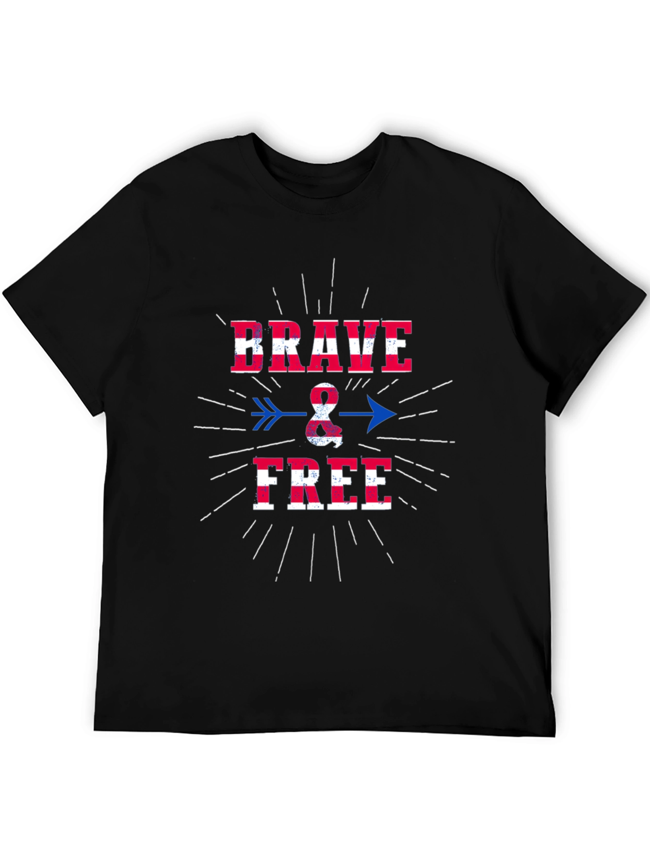 Brave & Free Graphic T-Shirt - Patriotic USA Design