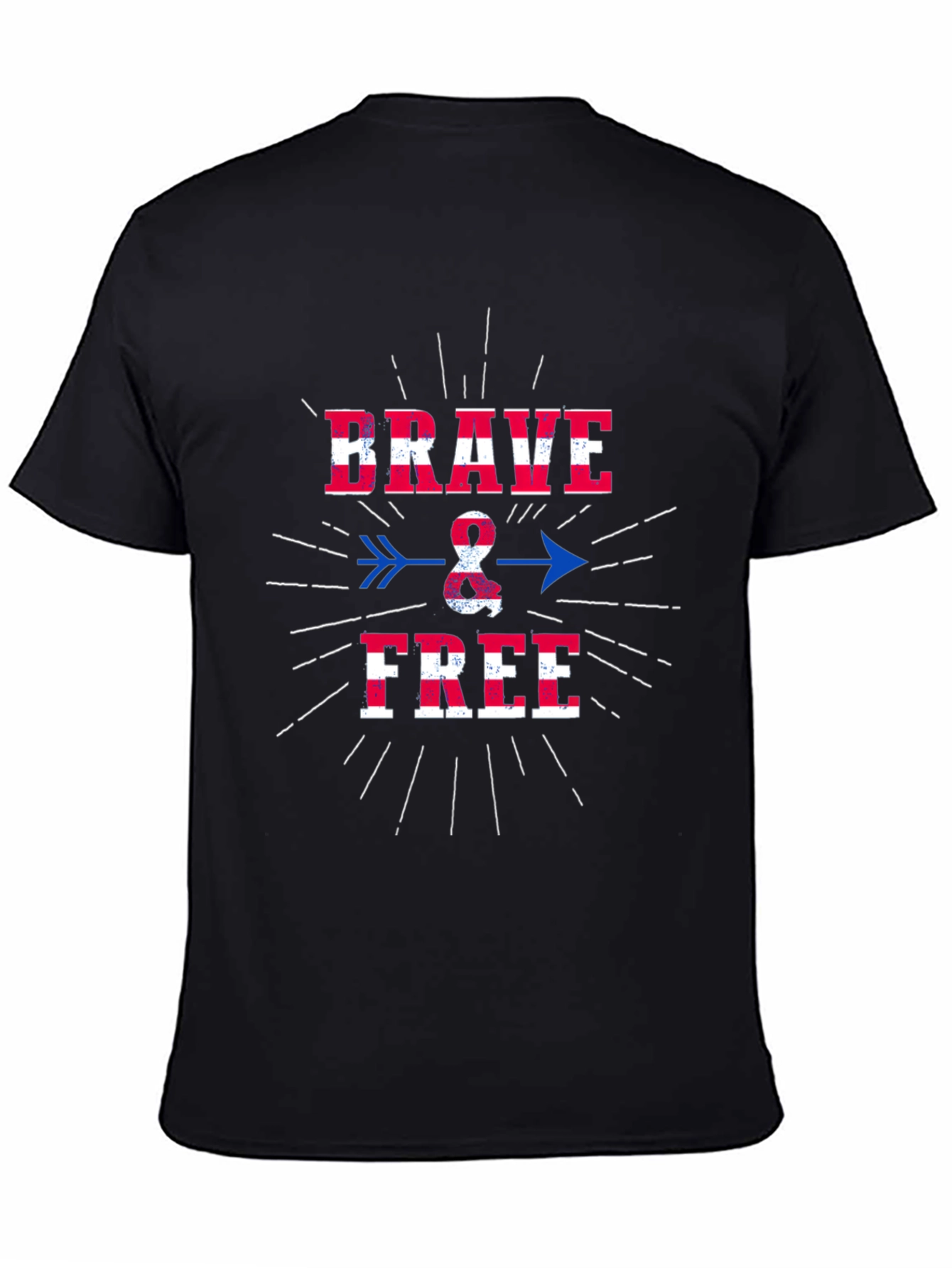 Brave & Free Graphic T-Shirt - Patriotic USA Design