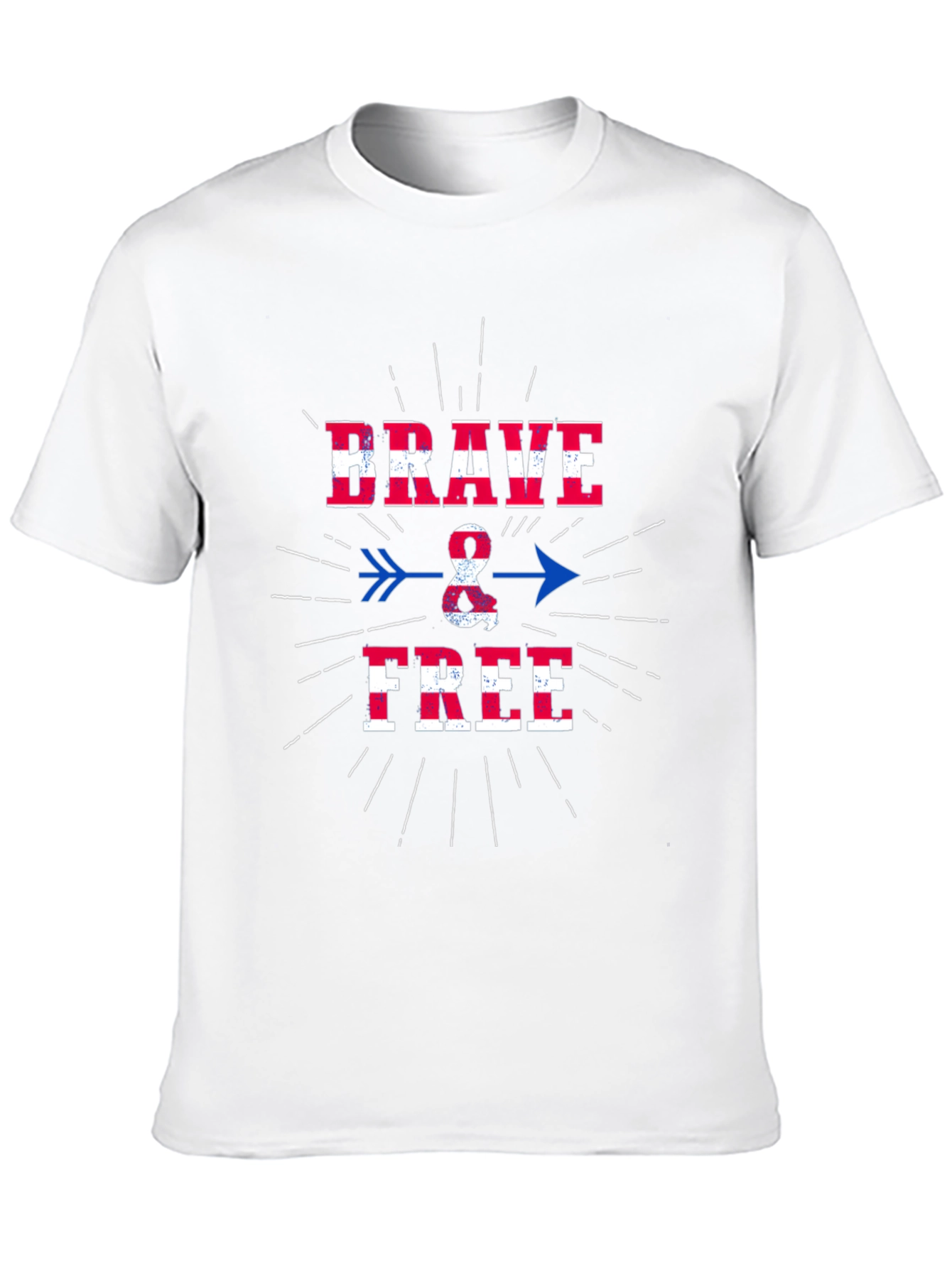 Brave & Free Graphic T-Shirt - Patriotic USA Design