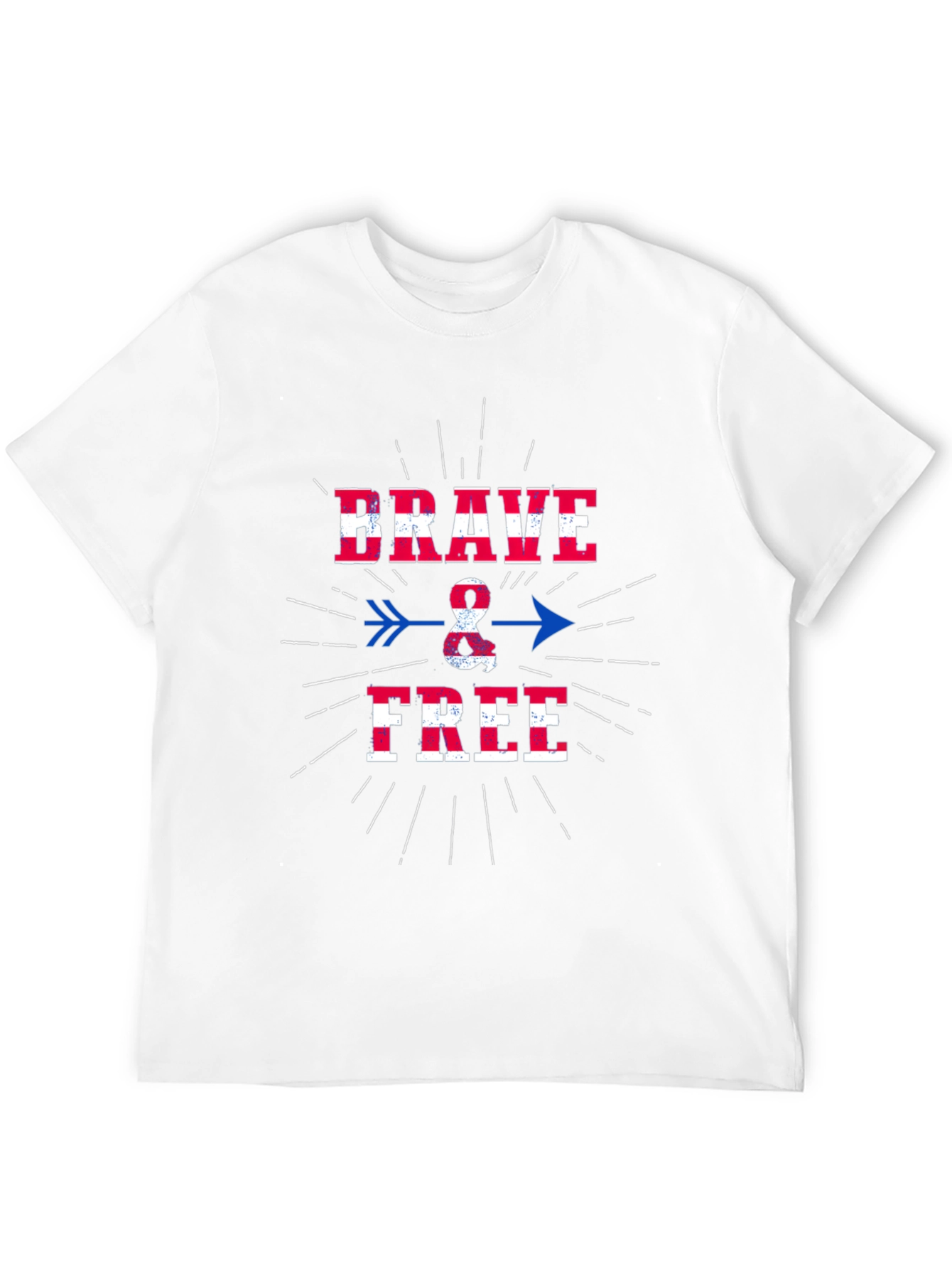Brave & Free Graphic T-Shirt - Patriotic USA Design