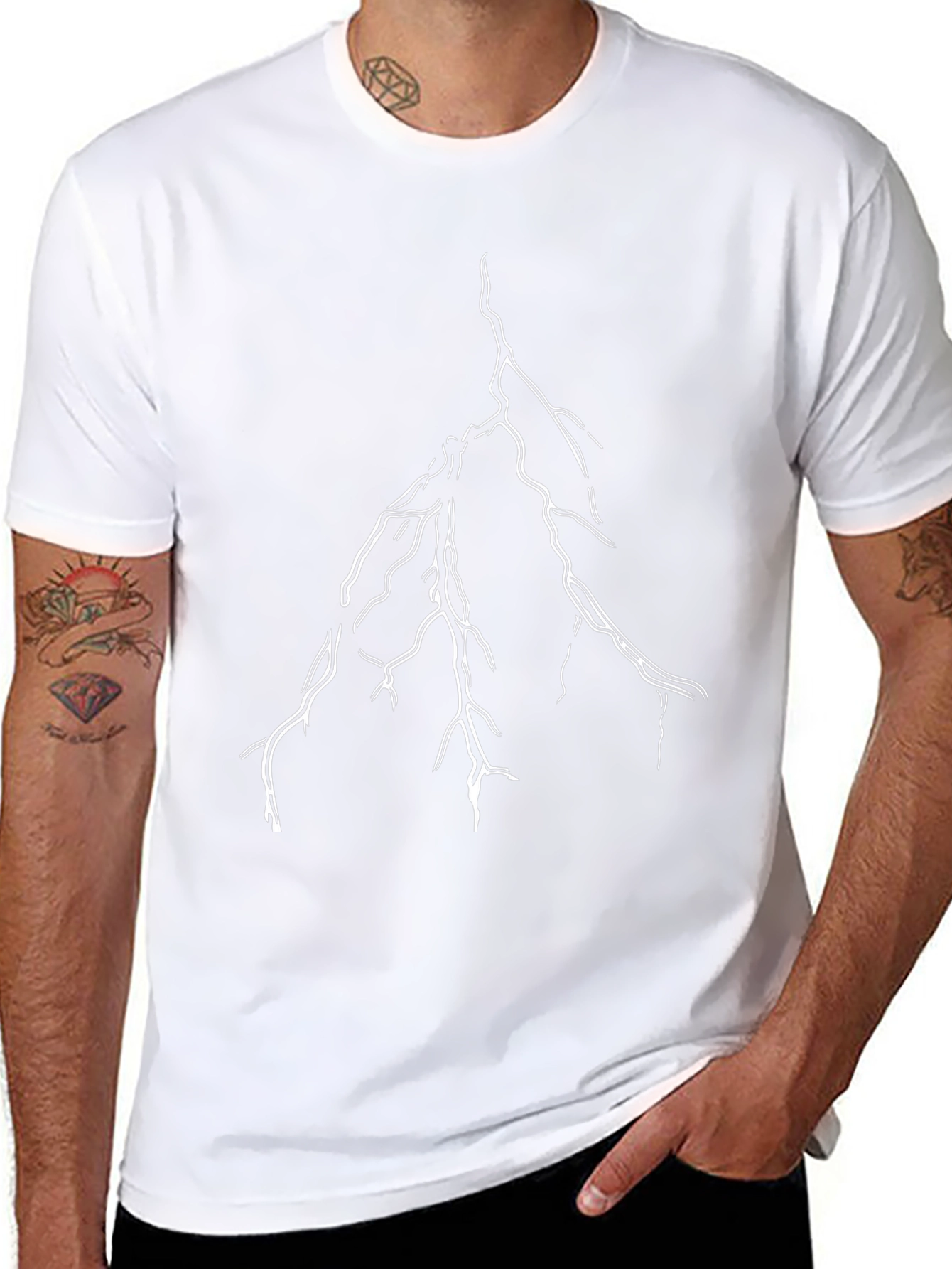 Black Lightning Bolt Graphic Tee