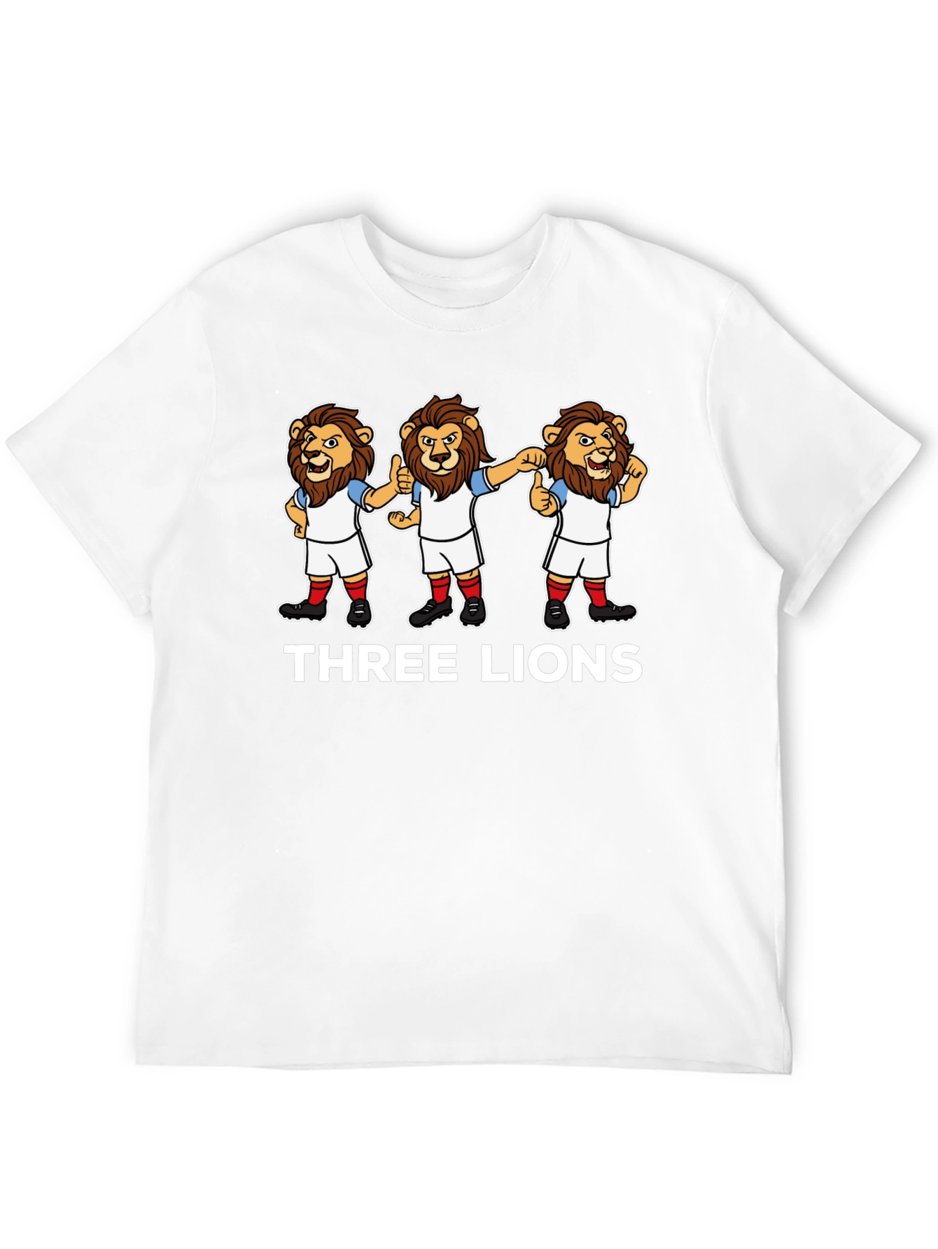 Three Lions Cartoon Graphic T-Shirt - Black