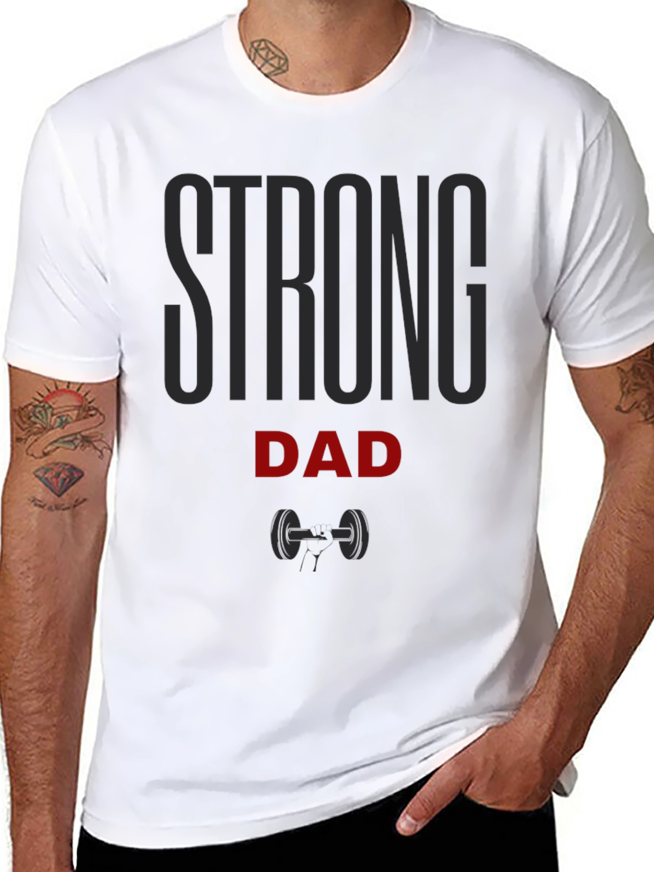 Strong Dad Graphic T-Shirt - Fitness Father Gift