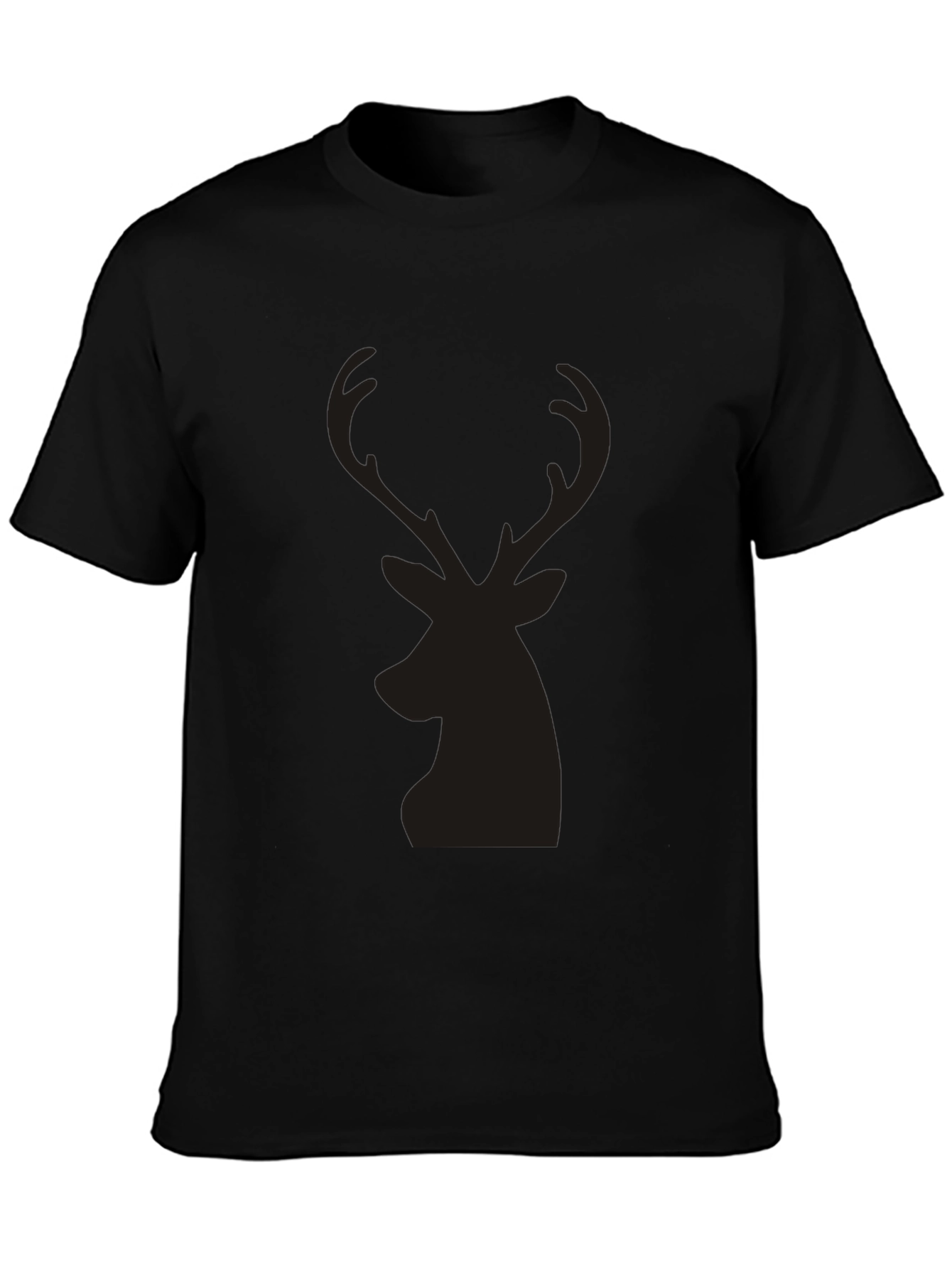 Mens Black T-Shirt with Deer Silhouette