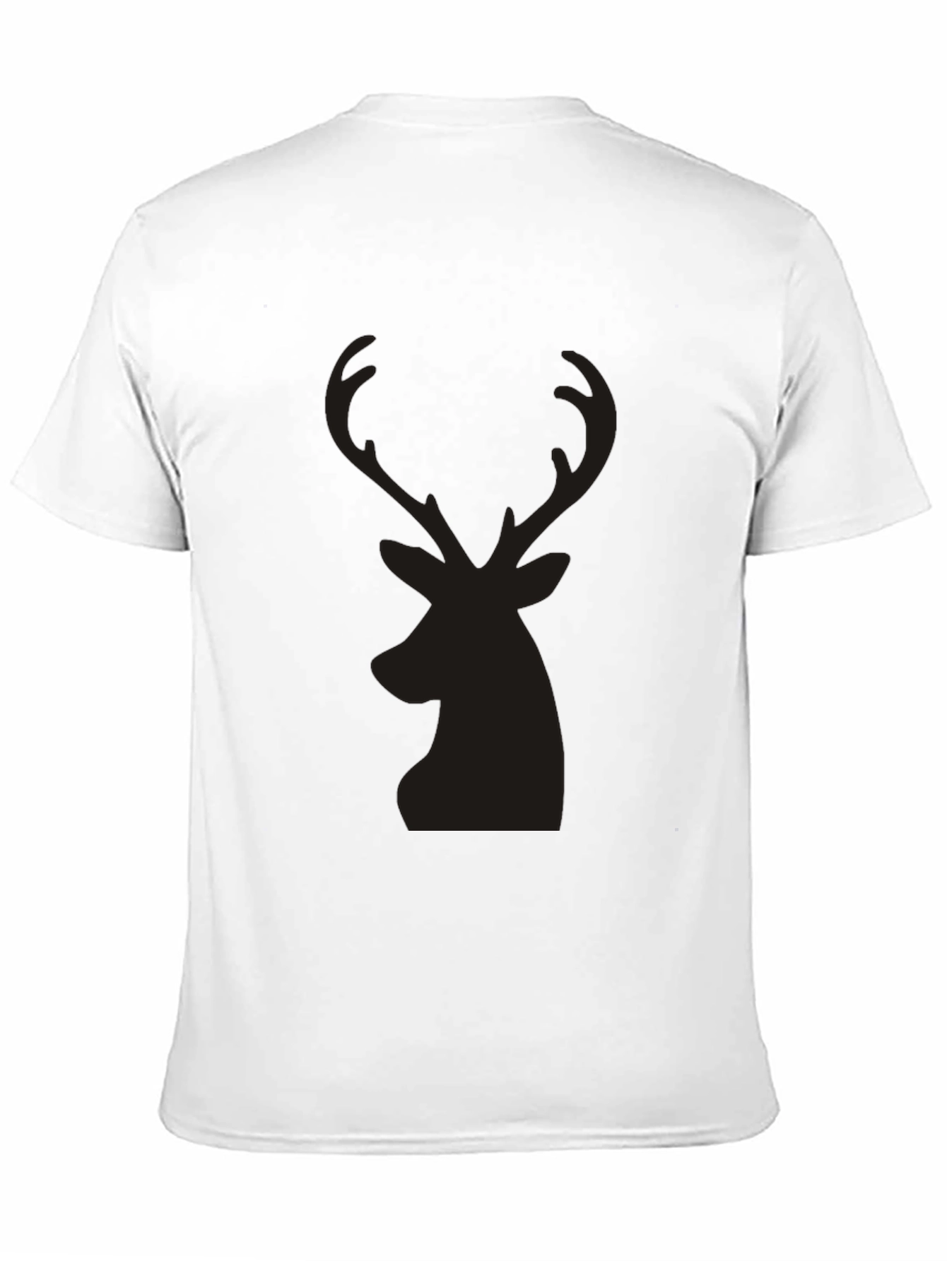 Mens Black T-Shirt with Deer Silhouette