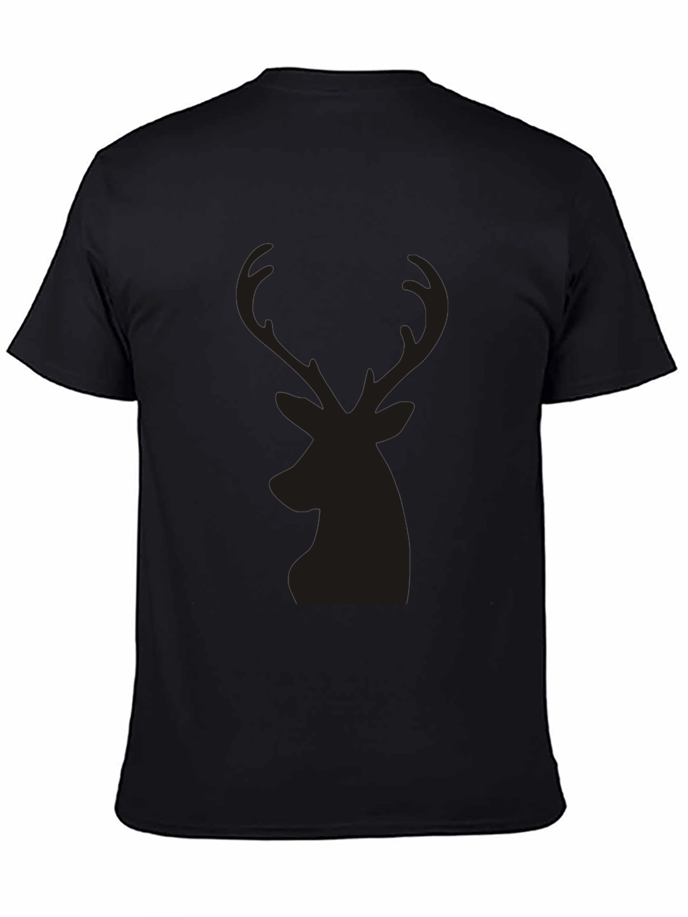 Mens Black T-Shirt with Deer Silhouette