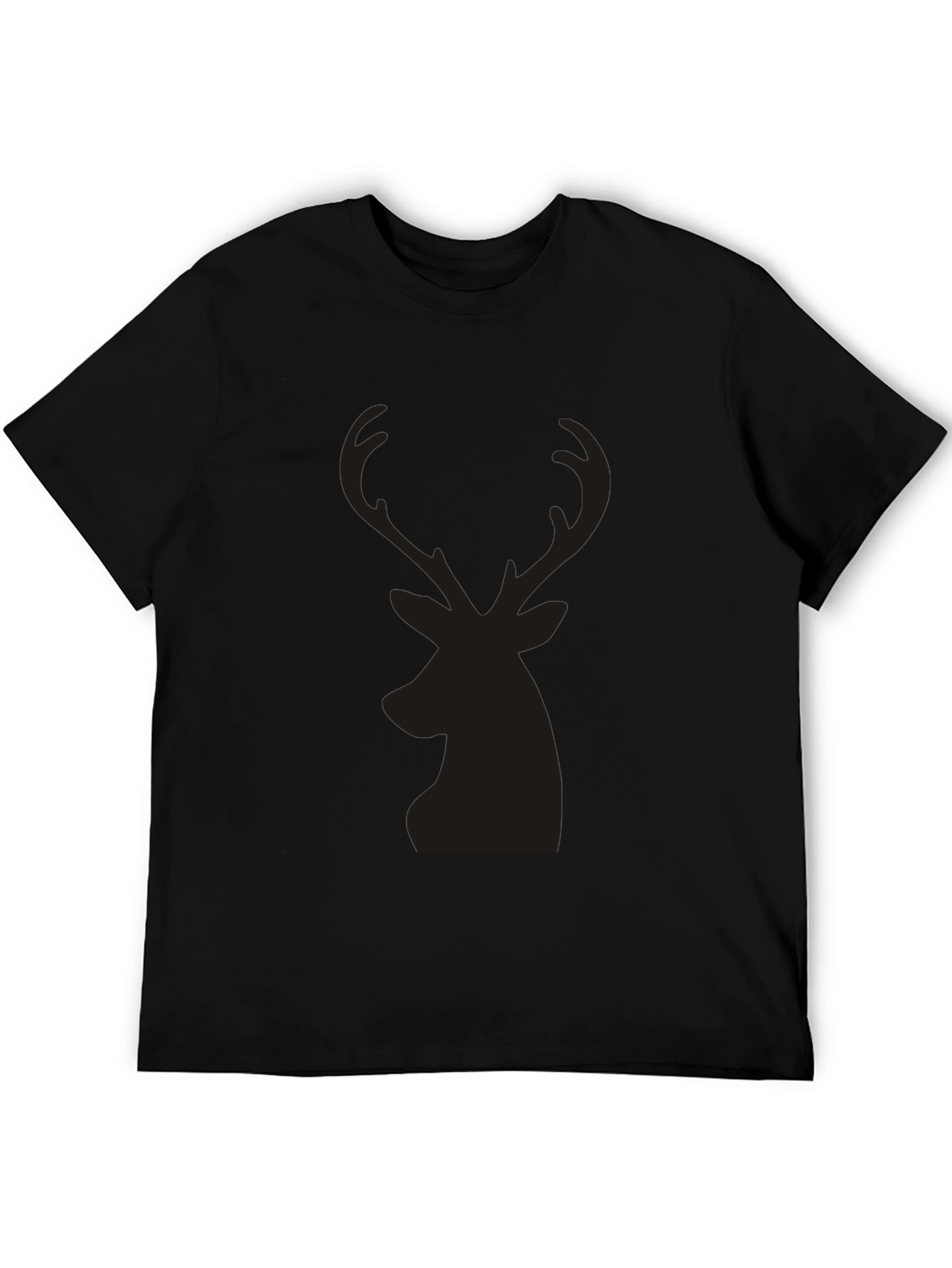 Mens Black T-Shirt with Deer Silhouette