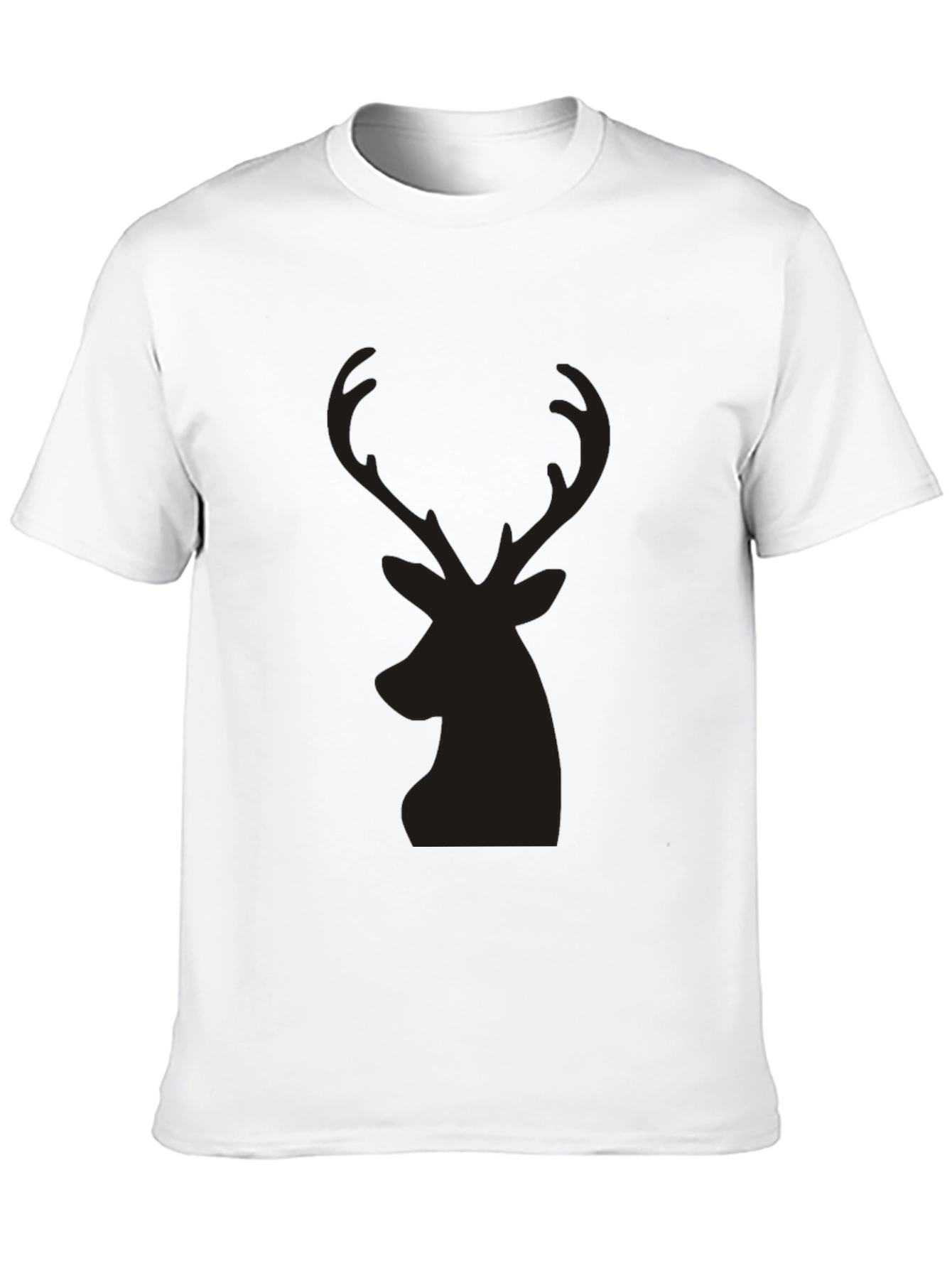 Mens Black T-Shirt with Deer Silhouette