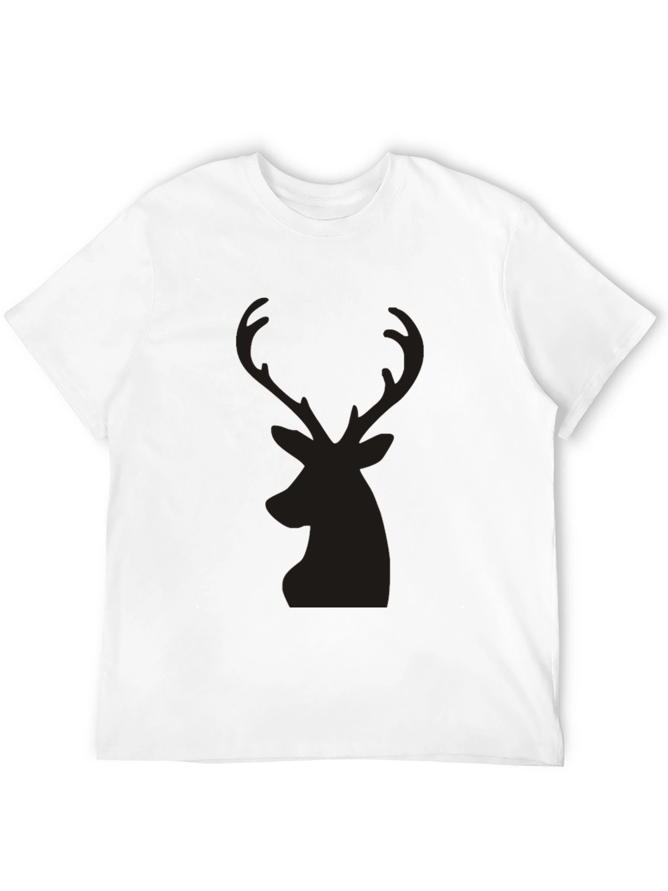 Mens Black T-Shirt with Deer Silhouette