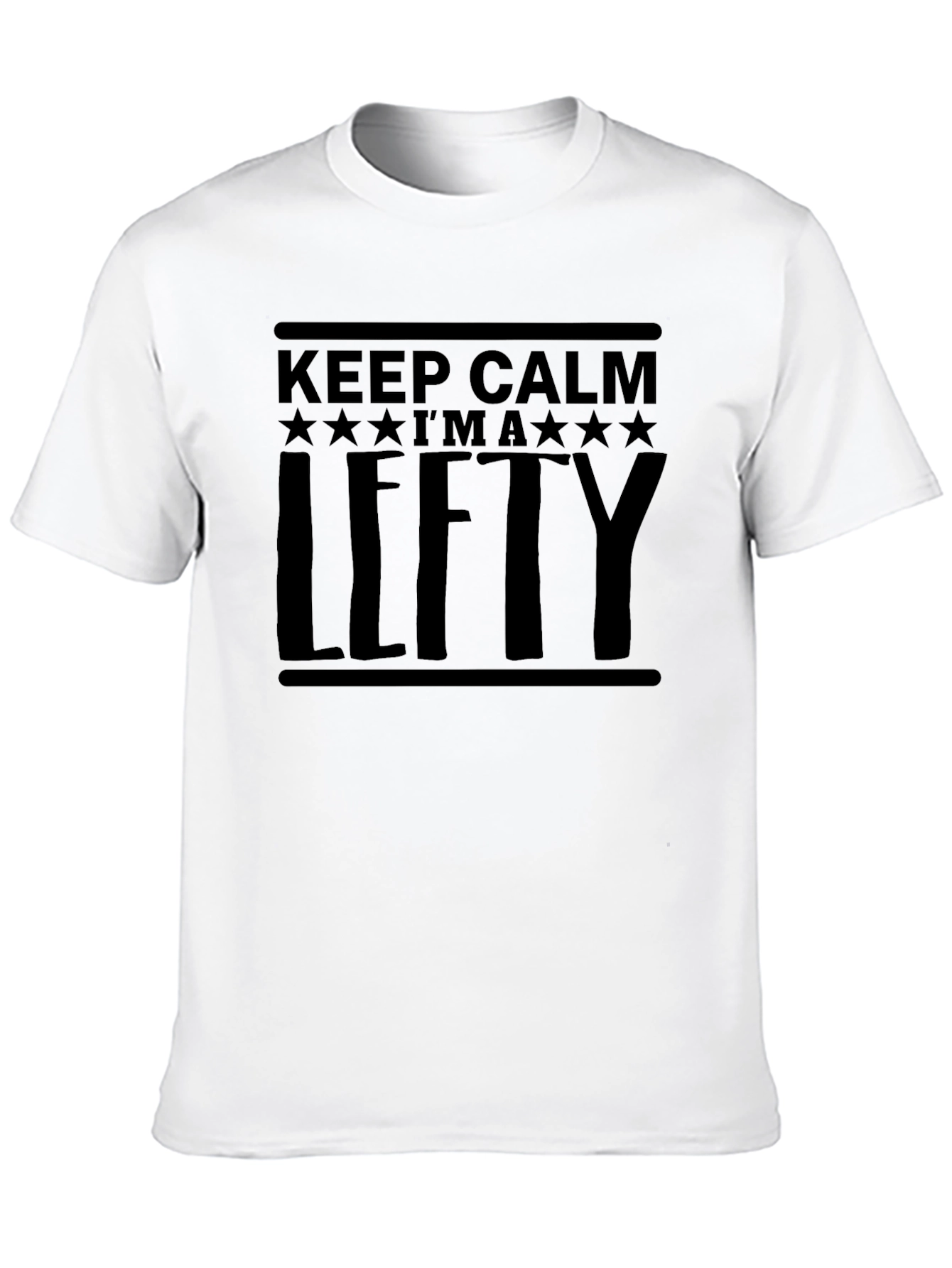 Keep Calm Im a Lefty Black Graphic Tee Shirt