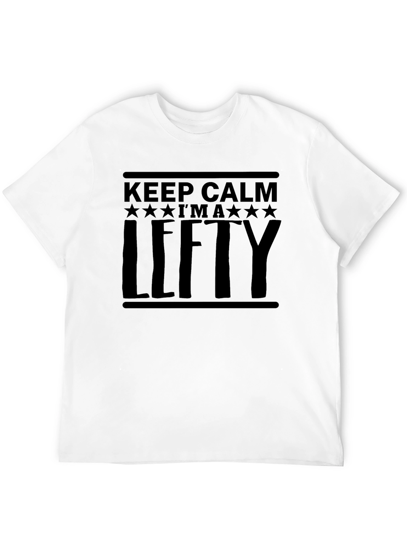 Keep Calm Im a Lefty Black Graphic Tee Shirt