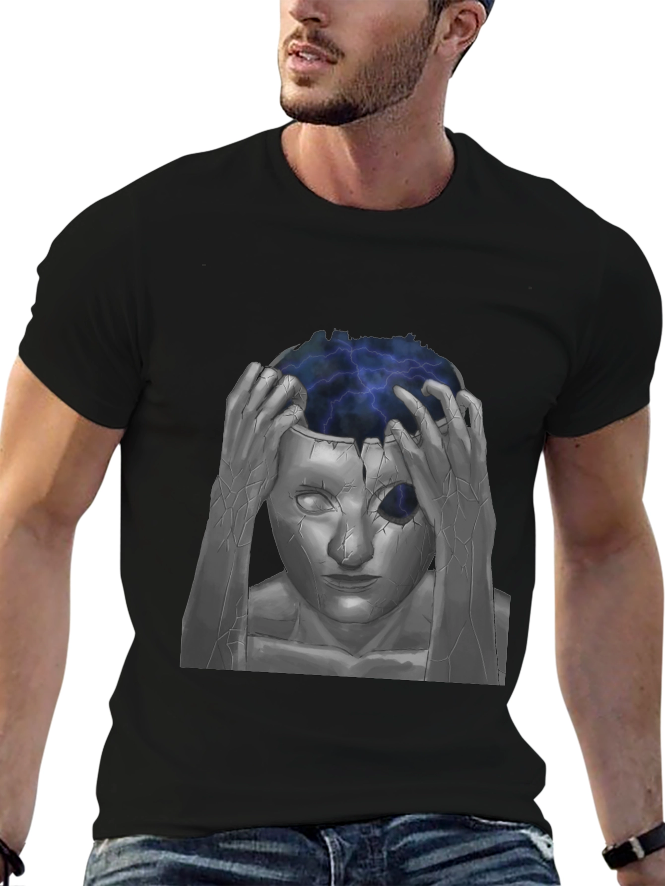 Mind-Blowing Graphic Tee - Black Cotton
