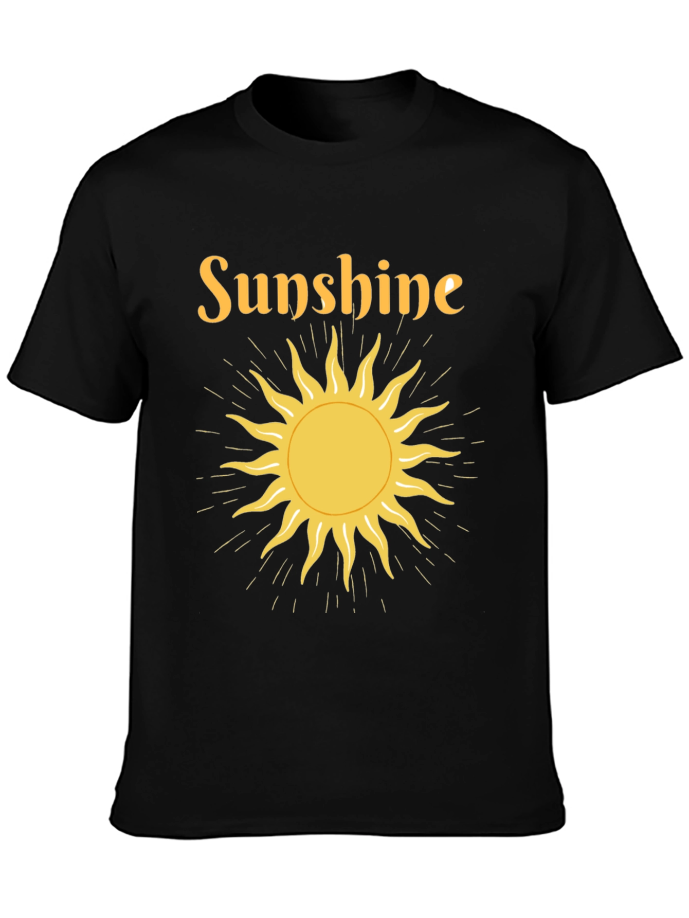 Sunshine Graphic Tee - Black Crew Neck T-Shirt