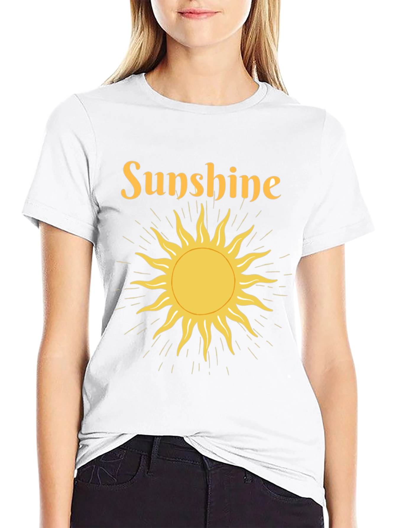 Sunshine Graphic Tee - Black Crew Neck T-Shirt