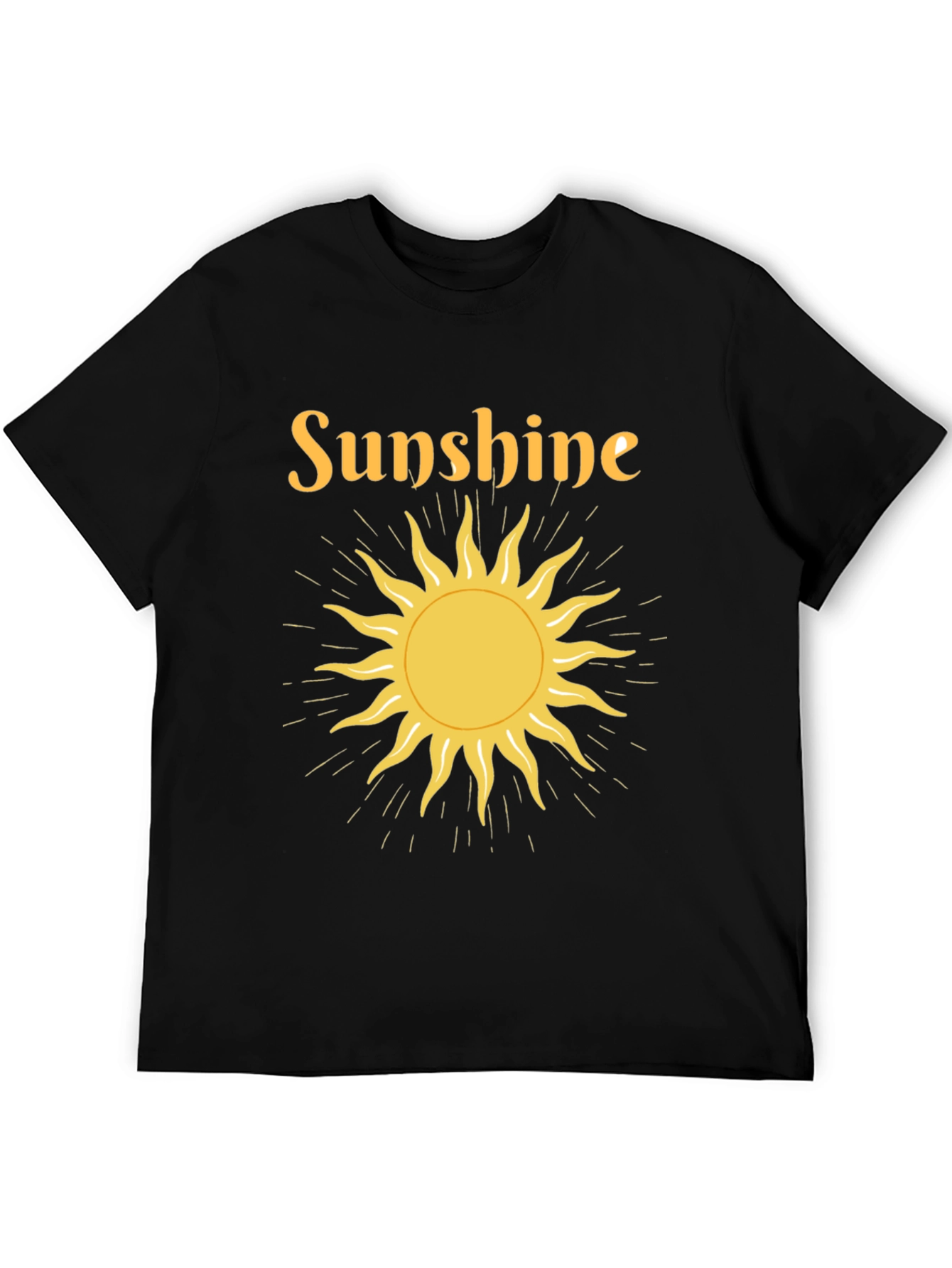 Sunshine Graphic Tee - Black Crew Neck T-Shirt