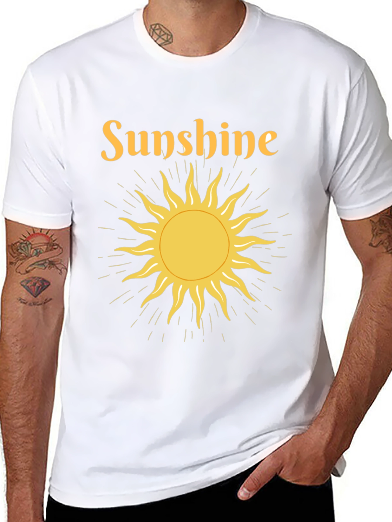 Sunshine Graphic Tee - Black Crew Neck T-Shirt