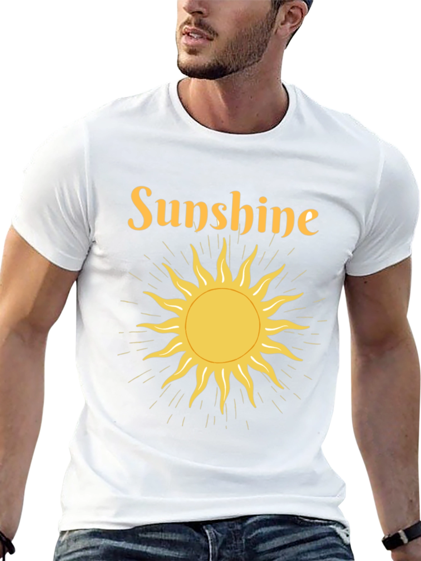 Sunshine Graphic Tee - Black Crew Neck T-Shirt