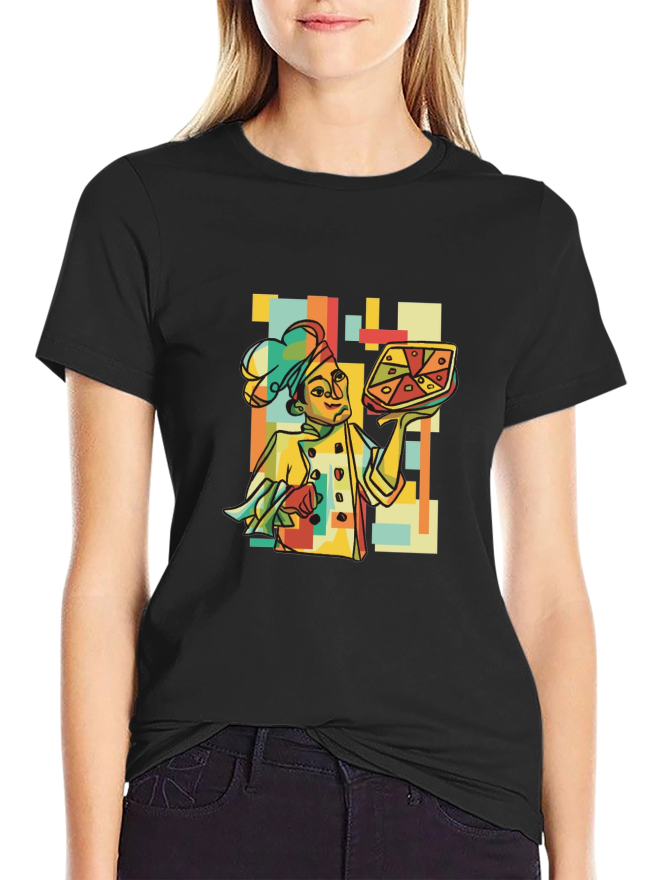 Retro Chef Pizza Graphic T-Shirt
