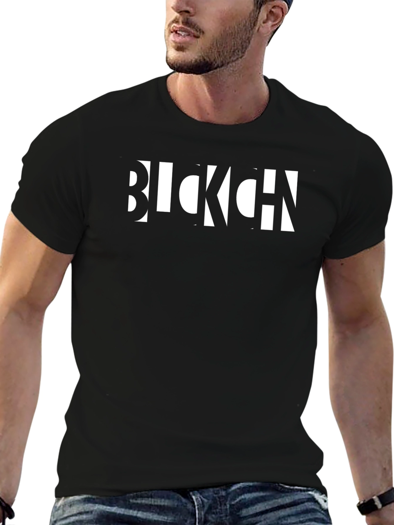 Black Graphic Tee - BICKCH Bold Text Design