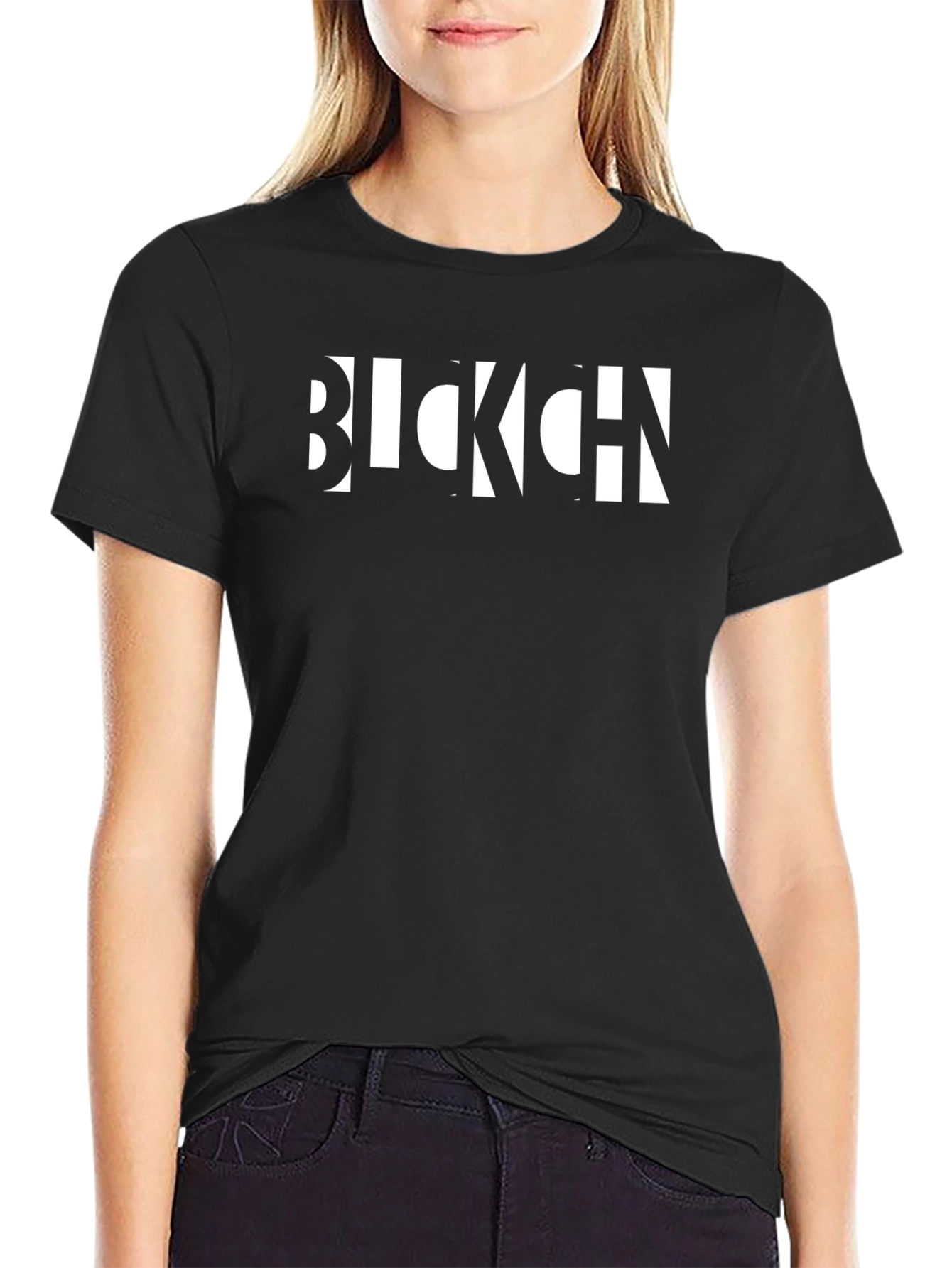 Black Graphic Tee - BICKCH Bold Text Design