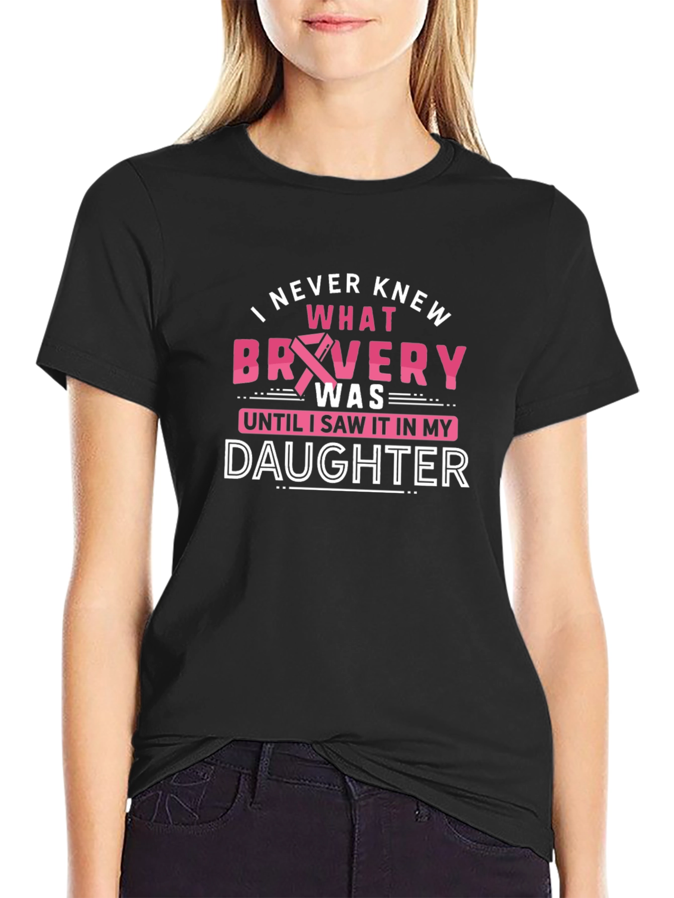 Bravery Daughter T-Shirt - Breast Cancer Awareness