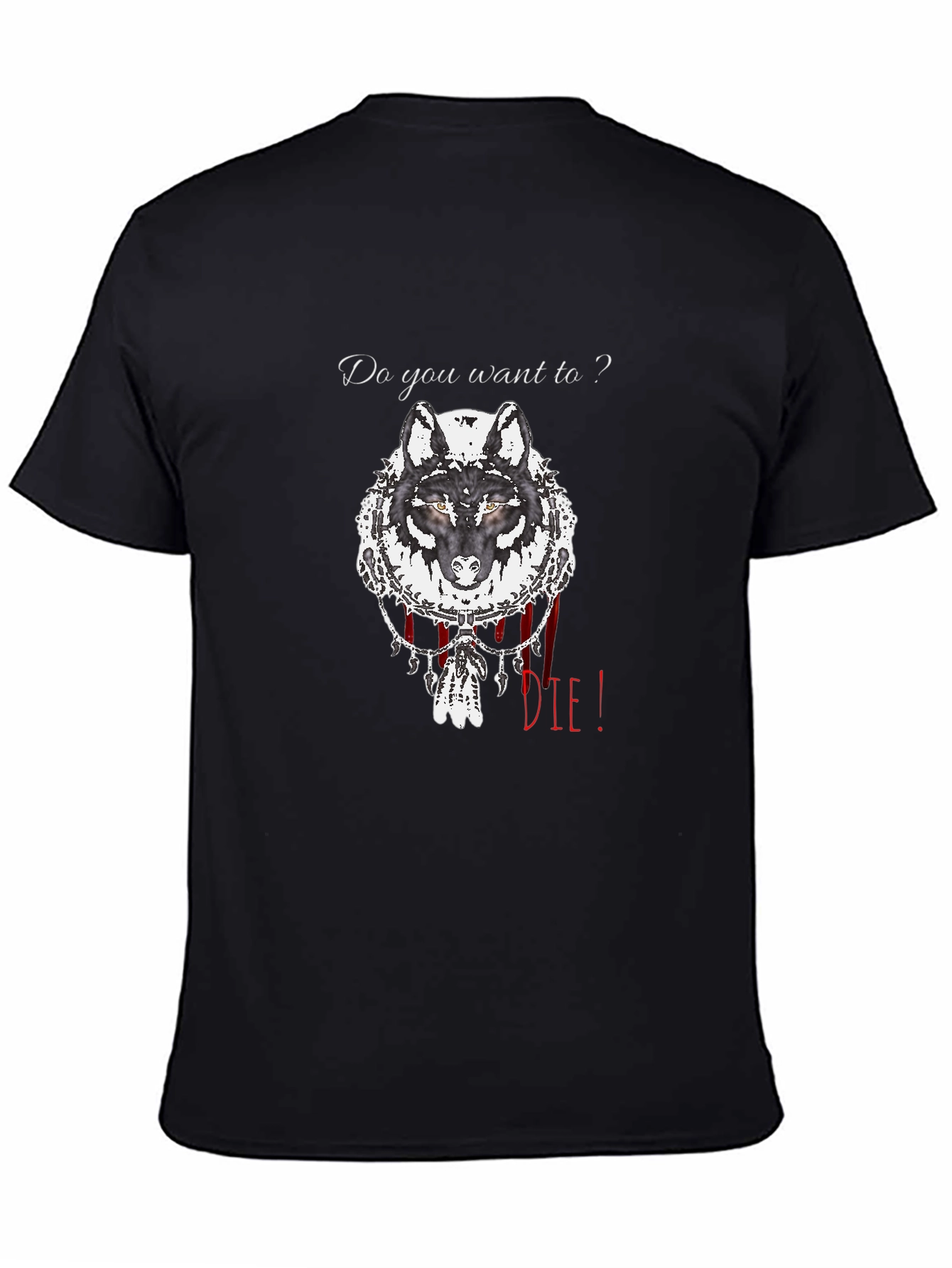 Wolf Graphic Print Crew Neck T-Shirt